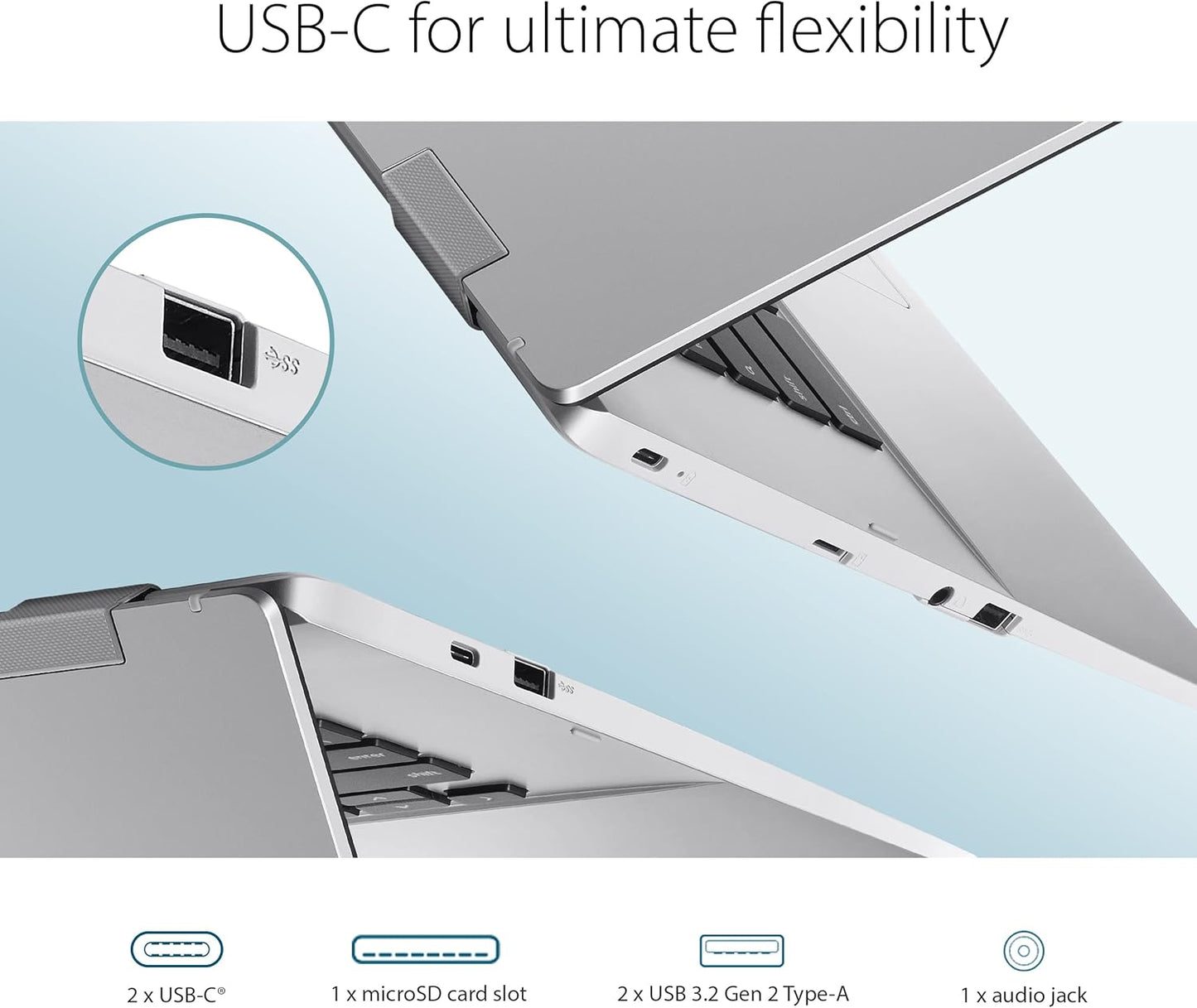 ASUS Chromebook CX1, 15.6" FHD NanoEdge Display, Intel Celeron N4500 Processor, 64GB eMMC Storage, 8GB RAM, ChromeOS, Transparent Silver, CX1500CKA-AS84F