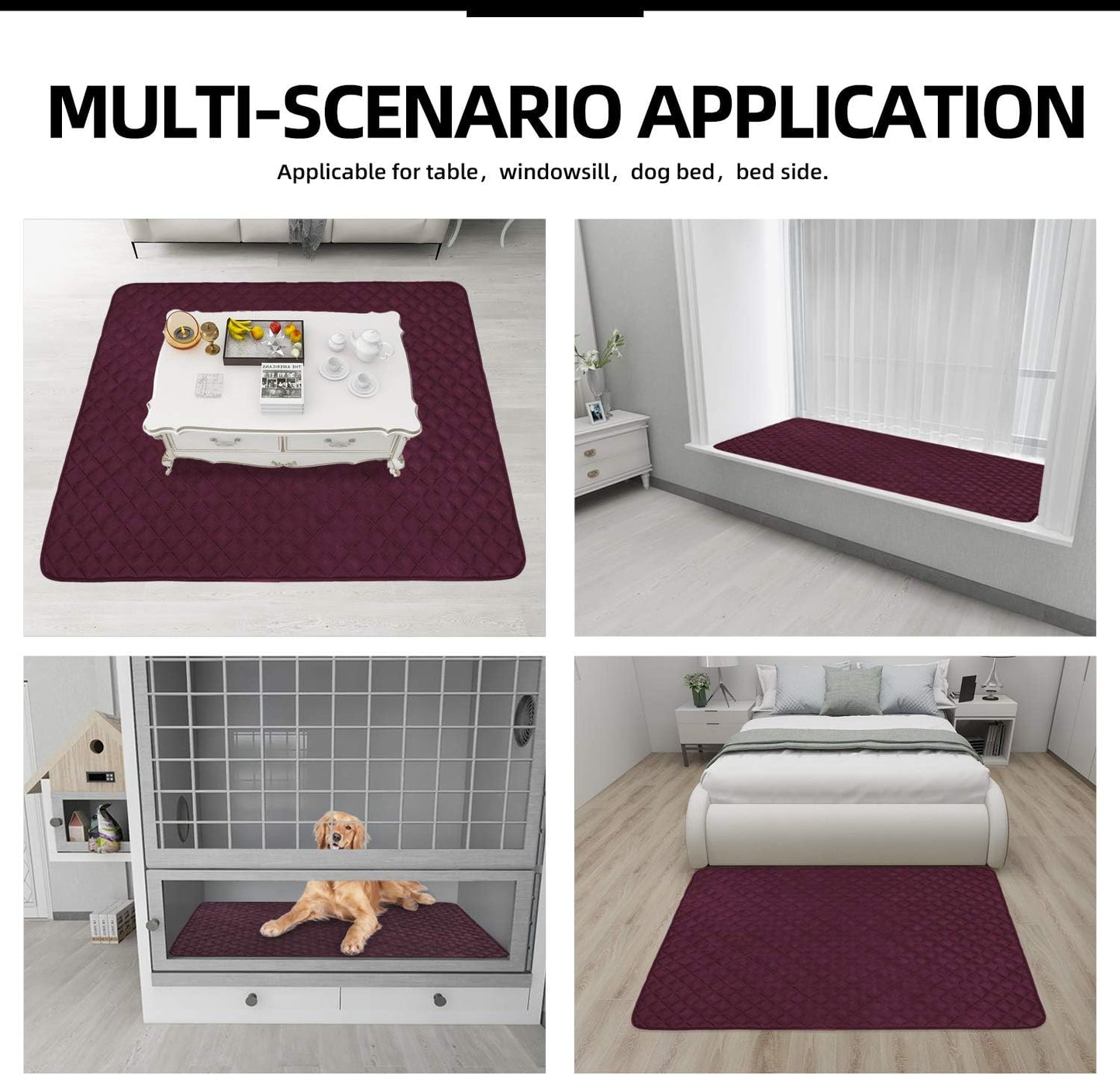 Easy-Going Sectional Couch Covers for Dogs L Shape Sofa Cover Reversible Sofa Slipcover Chaise Lounge Cover Furniture Protector Cover for Pets Dog Cat (42 x 52 inches, Wine/Wine)