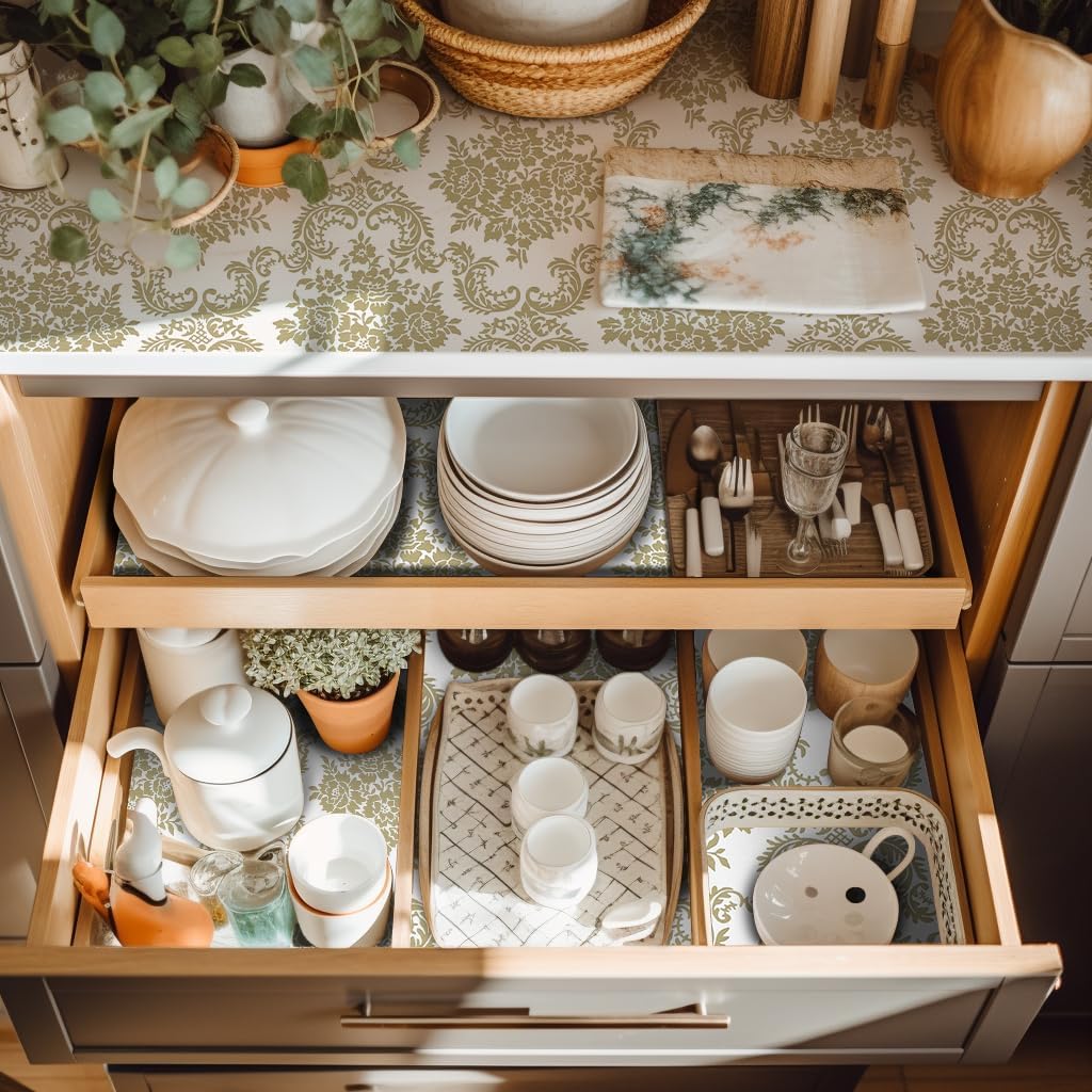 Grip Shelf Liner 20in by 72 in Cupboard Liner Shelving Paper for Cabinets and Drawers Pantry Shelf Liners for Kitchen Cabinets Non-Adhesive