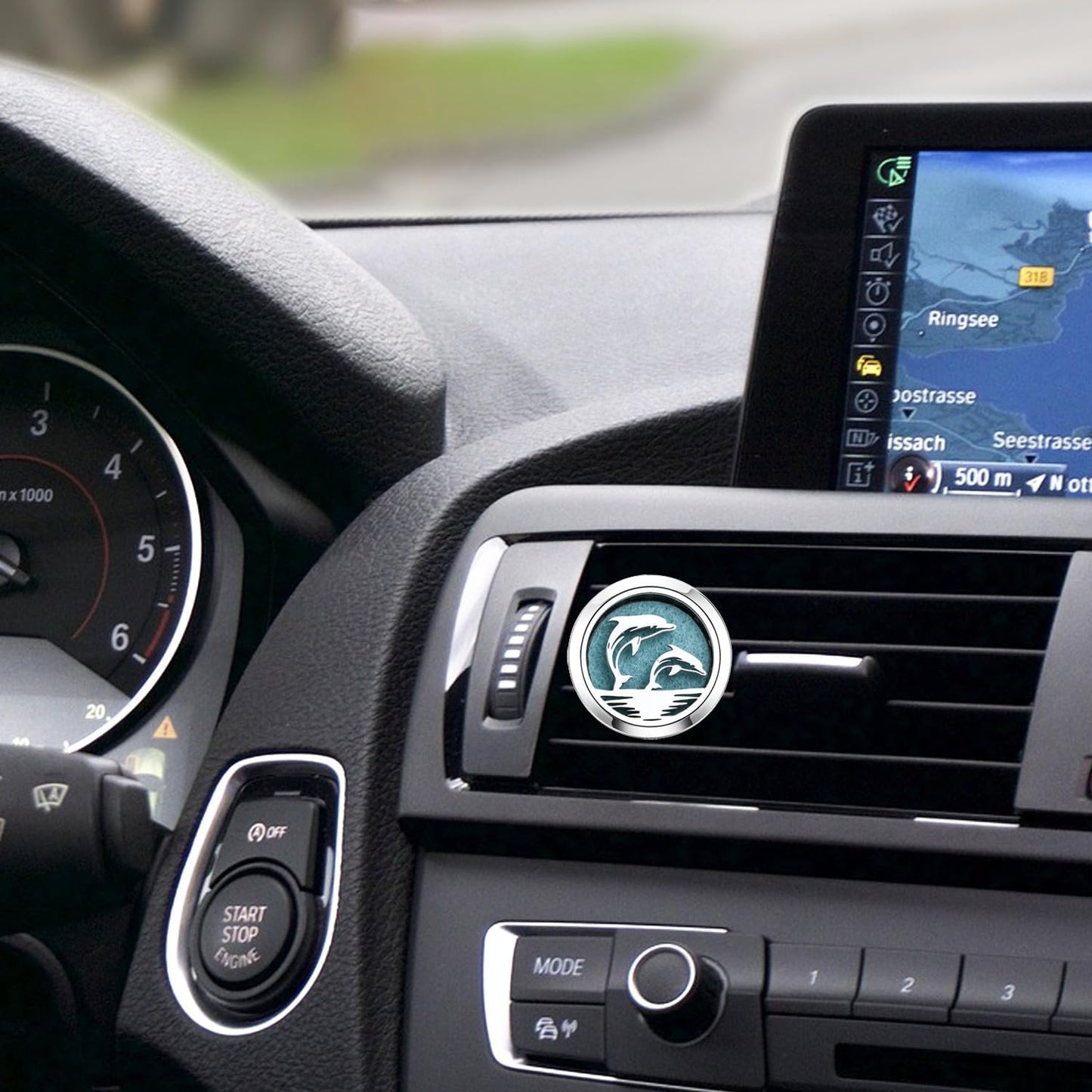 30mm Car Essential Oil Diffuser Vent Clip Air Freshener Vent Clips Aromatherapy with 10 Felt Pads Car Accessories Mother's Day for Women (Dolphin)