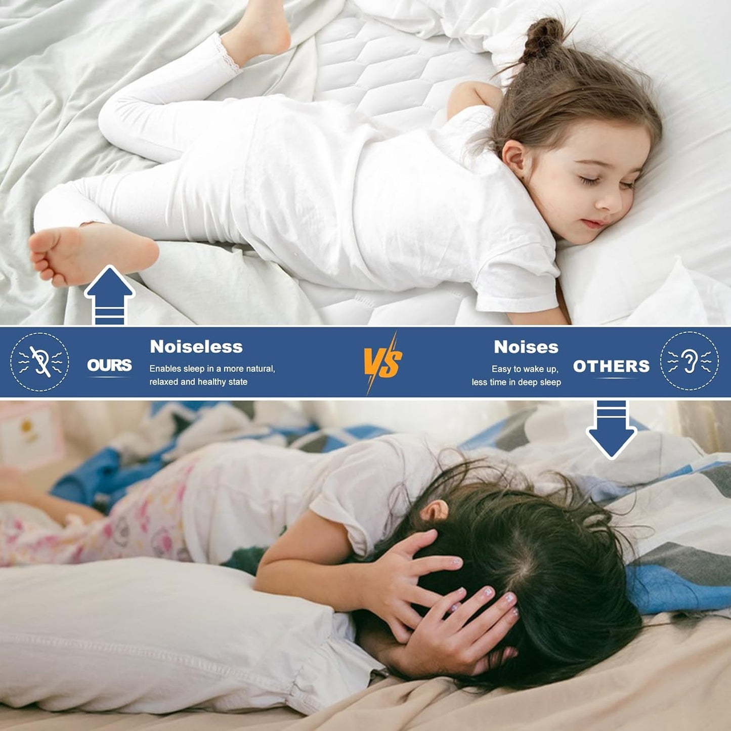 GRT Twin XL Mattress Protector Waterproof, 100% Waterproof Quilted Fitted Mattress Pad, Noiseless Hollow Cotton Mattress Cover, fits up to 18" Deep, Dust Proof White