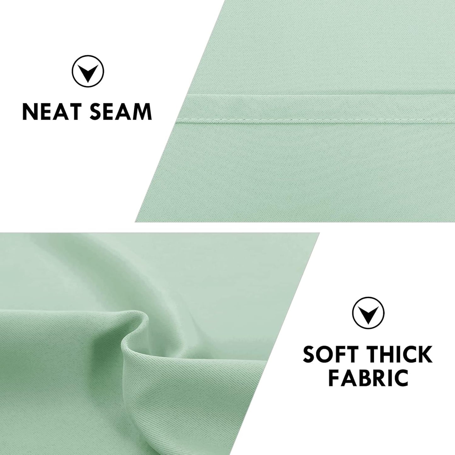 DWCN Blackout Curtains Room Darkening Thermal Insulated Bedroom Curtains Window Curtain Panels, 42 x 54 inches Long, Set of 2 Light Green Rod Pocket Drapes