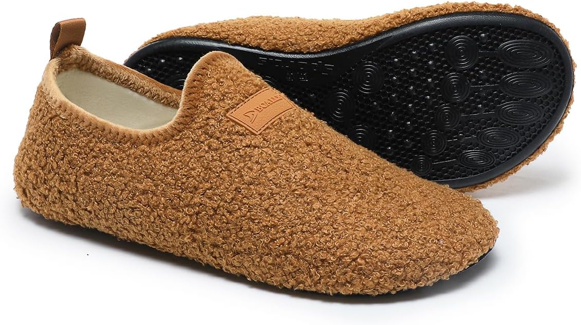 Adult Indoor House Slippers Socks Lightweight Non Slip Grip House Home Shoes for Women Men