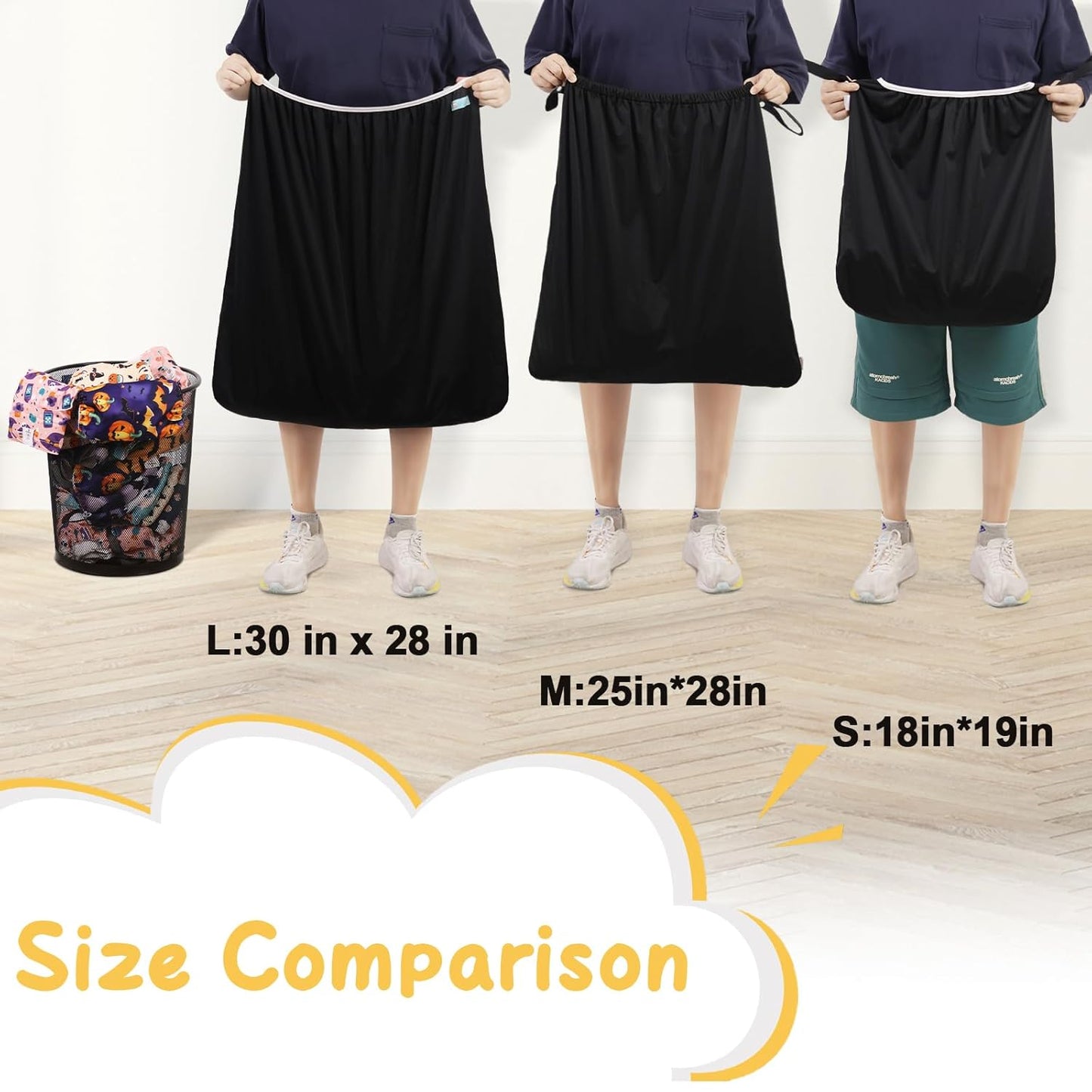 ALVABABY Reusable Diaper Pail Liner for Cloth Diaper,Rubbish Bag,Laundry,Kitchen Garbage Cans (Black Grey, Small Size：5 Gallon) LLS-LW28Z75A