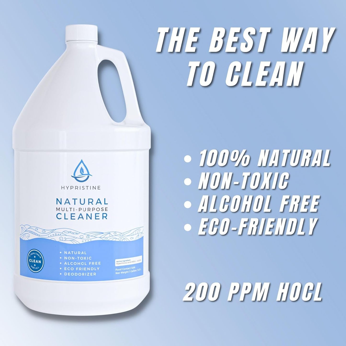 PURE Hypochlorous Acid Spray, Multi-Purpose Cleaner, Superior Shelf Life, 0% Bleach, 0% Alcohol, Food Contact Safe, Eliminate Non-Living Allergens, Remove Pet Odor, Clean Any Surface