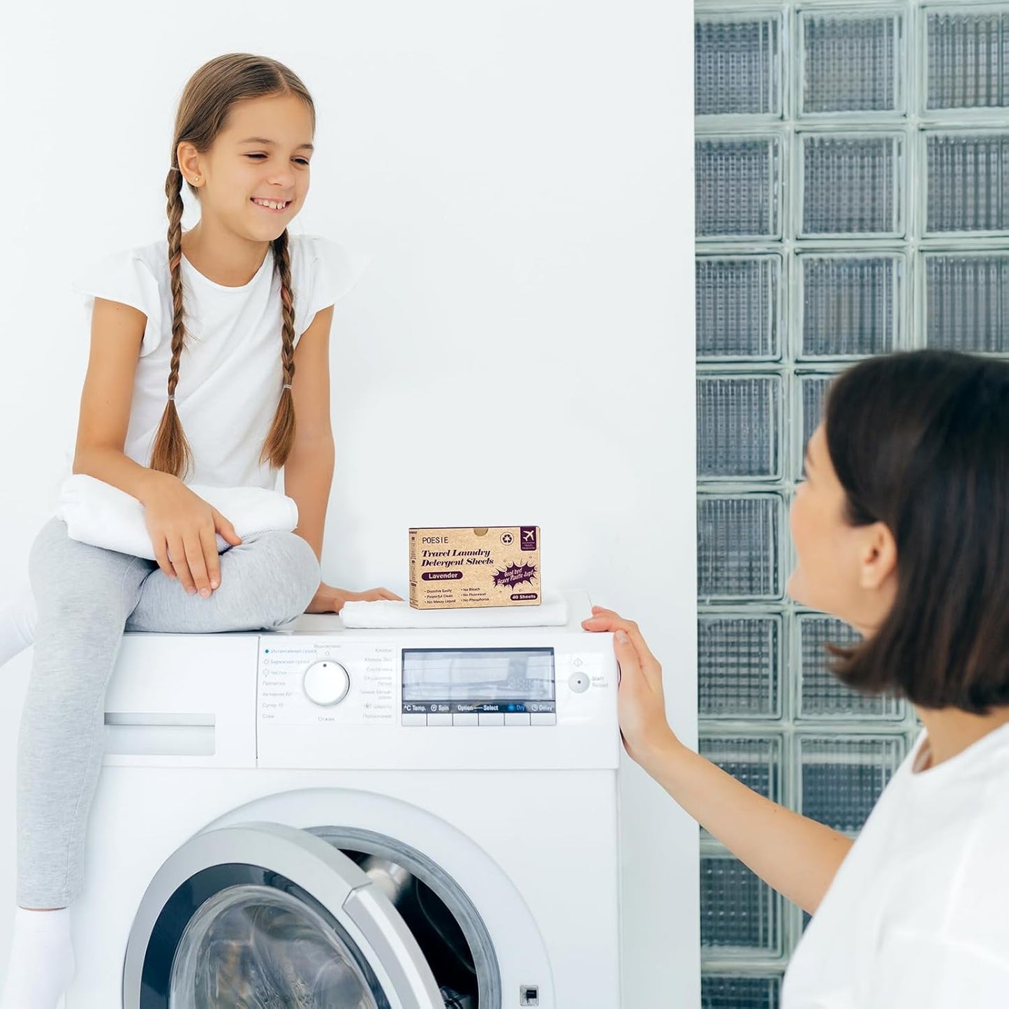 Poesie Travel Laundry Detergent Strips 40 Sheets Liquidless Laundry Soap Sheet for Travel Dorm Home Lavender