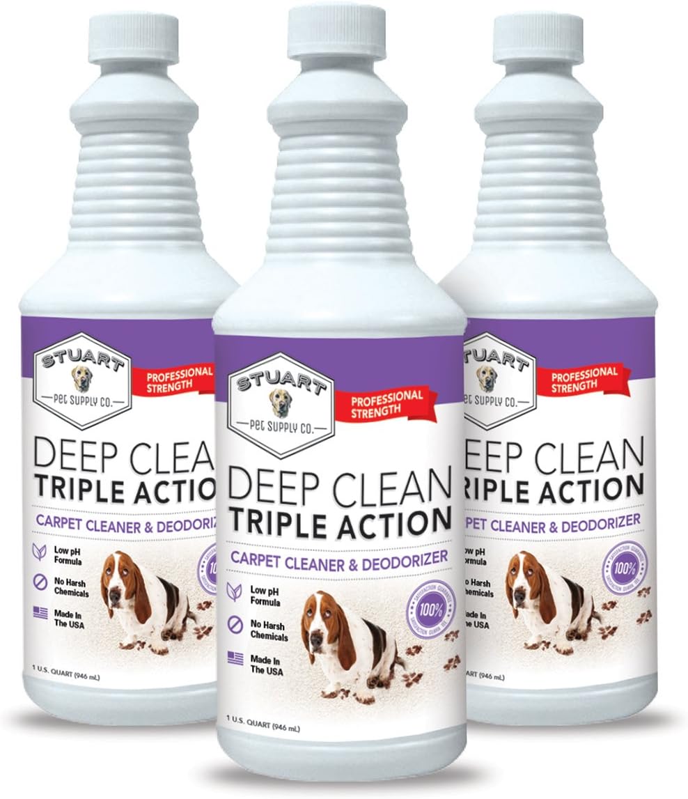 Professional Strength Deep Clean (Gal.) 3X Carpet Cleaner Solution & Deodorizer, Concentrated Encapsulating Carpet Shampoo, Pet Odor & Dirty Carpet Cleaning Solution 128 fl oz.