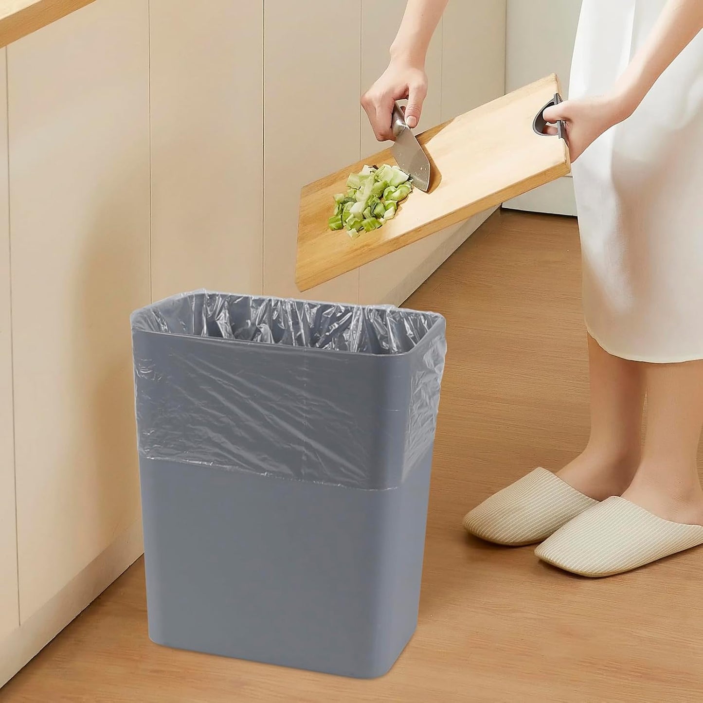 3 Pack 4.5 Gallon Open-top Trash Cans, Plastic Wastebasket Garbage Can