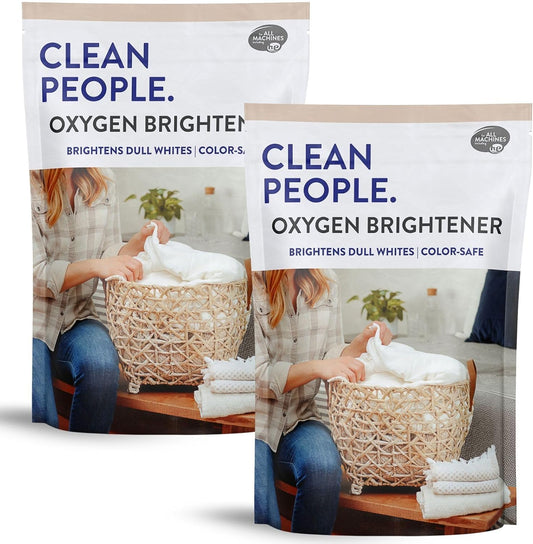 The Clean People Oxygen Brightener Stain Remover | Bleach Alternative, Simple Ingredients, Brightens Dull Whites AND Colors | 79 oz 2 Pack