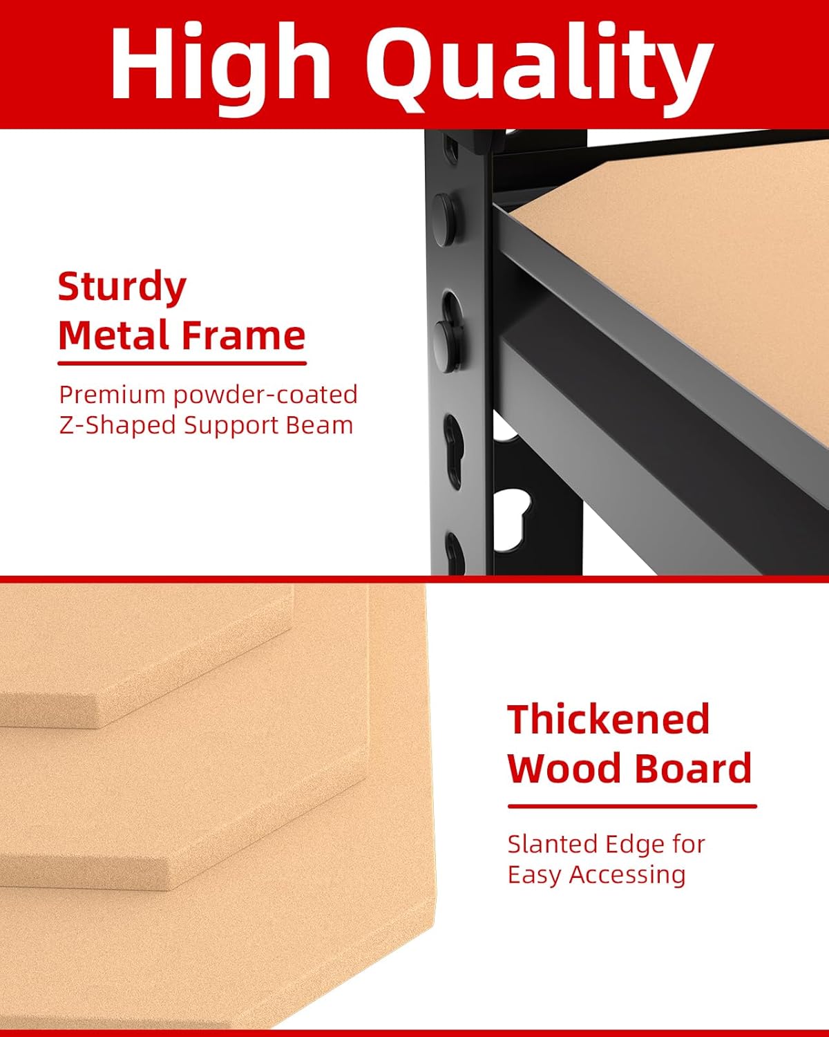 PrimeZone 35.5" x 12" x 72" Heavy Duty Storage Shelves - 5 Tier Adjustable Garage Storage Shelving, Metal Storage Utility Rack Shelf Unit for Warehouse Pantry Closet Kitchen, Black, 4 Pack