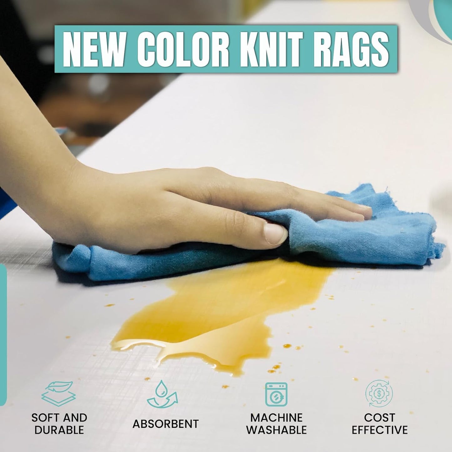 Premium Color Knit Cleaning Rags (10 lb. Bag - Pack of 4) – Shop Rags Bulk for Workshops, Mechanics, Painters, and Home Use, Multipurpose Cotton T-Shirt Rags