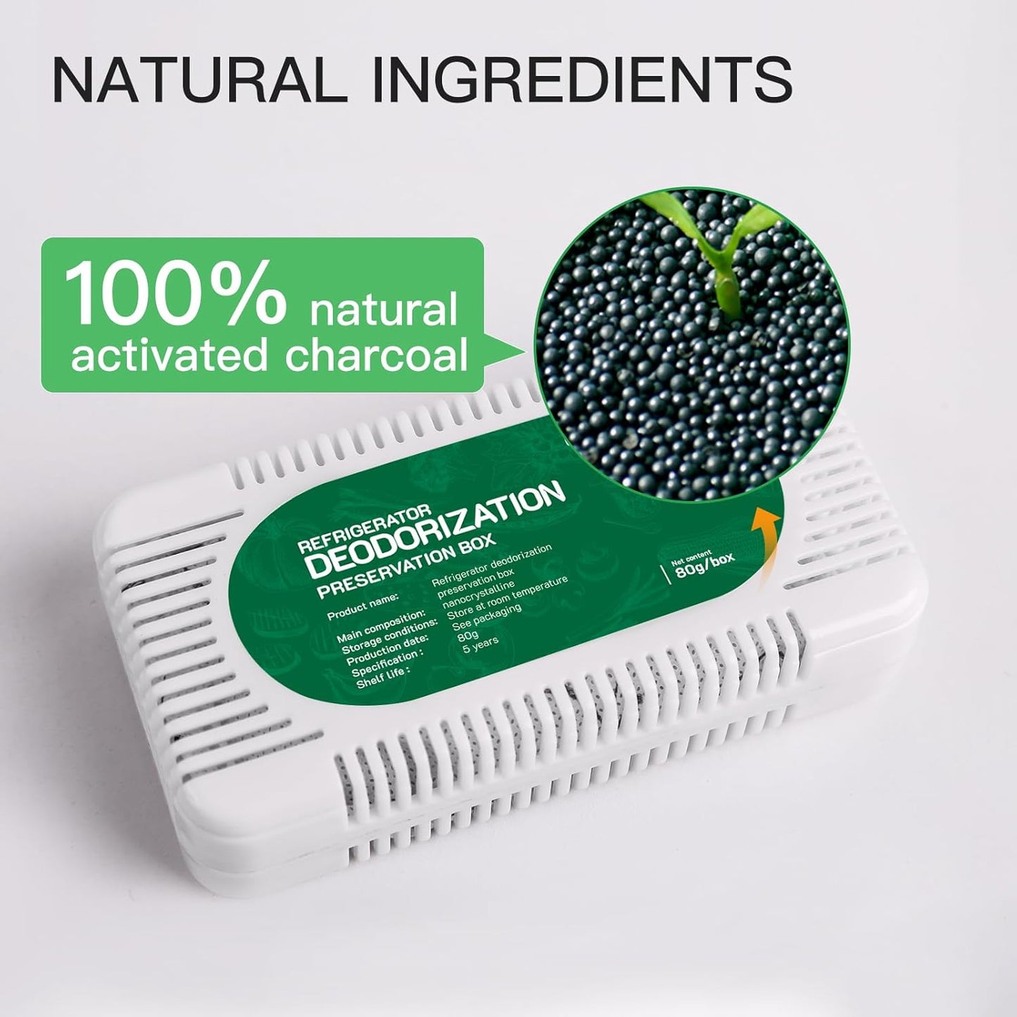 8 Pack Fridge Deodorizer, Refrigerator and Freezer Deodorizer Odor Eliminator Reusable, Unscented Activated Carbon Odor Absorber and Moisture for Freezers, Coolers, Closet and Trash Can