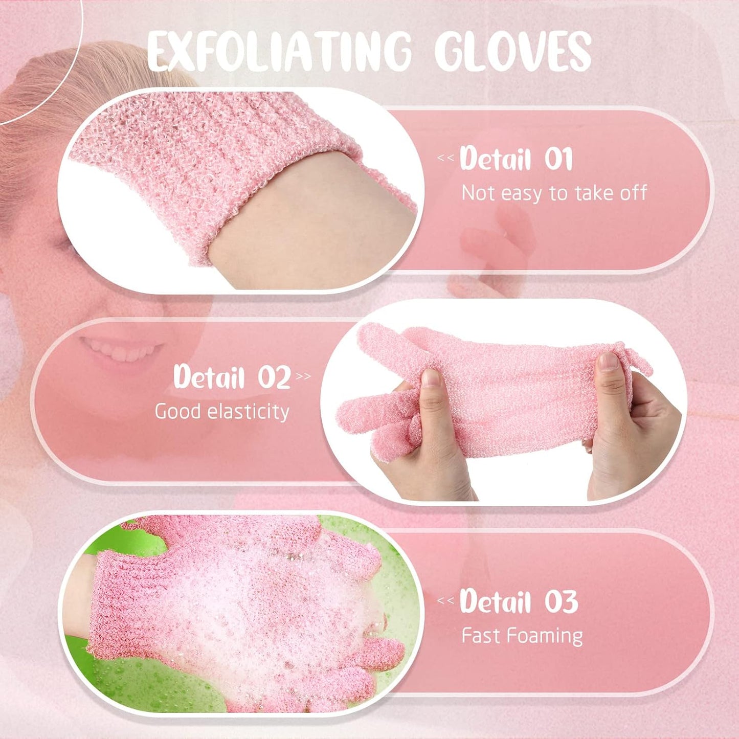 104 Pcs Exfoliating Glove Bulk Shower Gloves with Hanging Loop Exfoliating Body Scrubber Dead Skin Remover for Body Bath Beauty Spa Massage Scrubs Men Women Bathing(Multicolor)