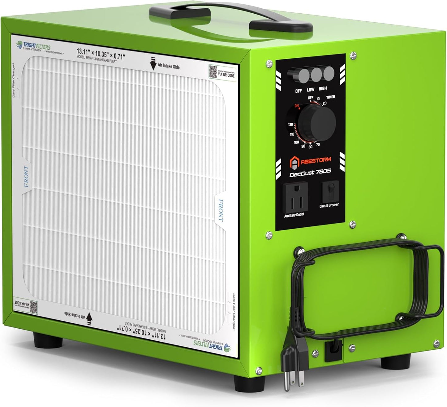 Abestorm Tabletop Dust Collector for Woodworking, Portable Intake Air Filtration Systems, Movable Air Filter with Timer Function, Ideal for Garage Works Shop and Room Renovations