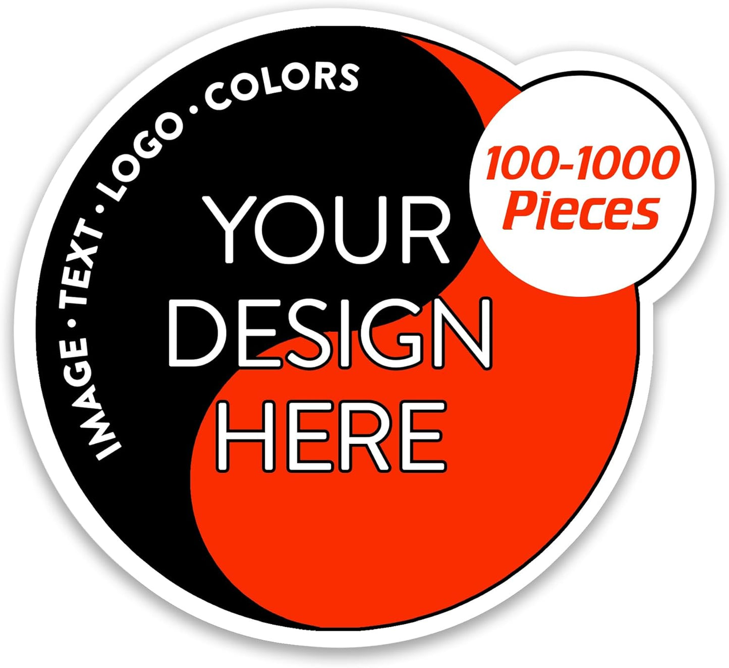 5-1000 Custom Vinyl Stickers - Upload Your own Image, Text, Design, Logo - Personalized Logo Labels for Handmade, Packaging, Bottle, Jars, Candle, Brand Stickers (Black, 2x2)