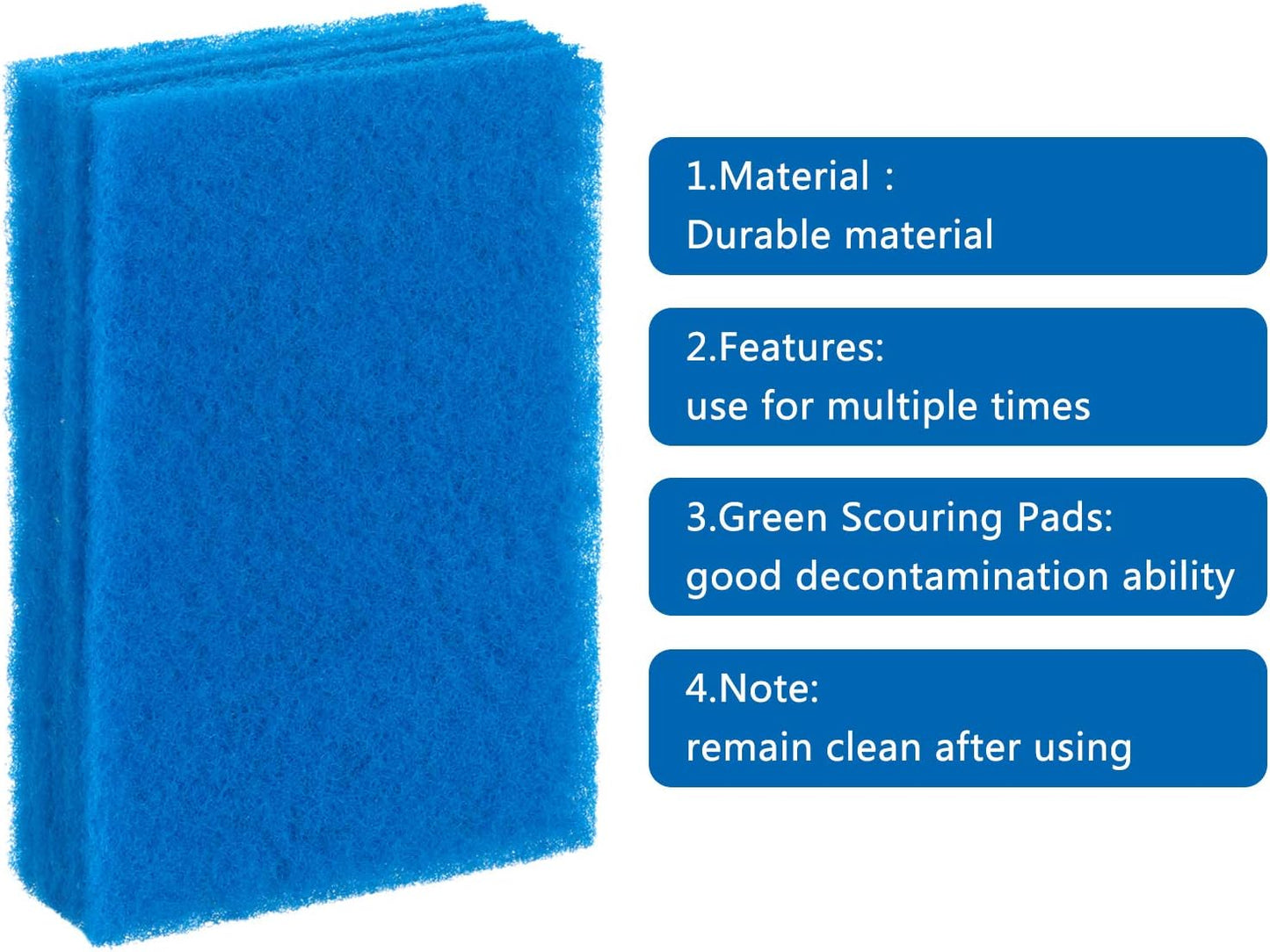 Jetec Scrub Pads Scouring Pads Sponge Dish Scrubber Scouring Cleaning Non Scratch for Kitchen Dishes Cleaning(Blue,40 Pieces)