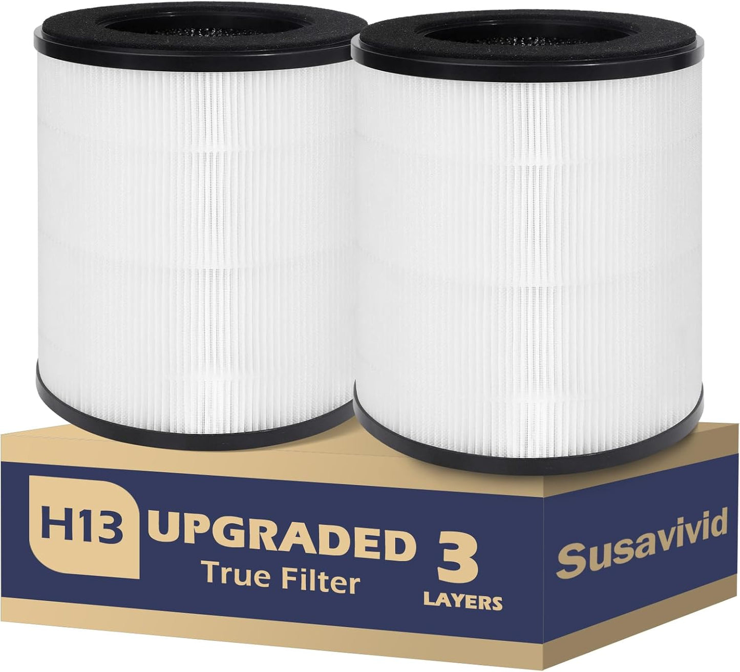 BD02L Air Filter Replacement Compatible with MOOKA B-D02L, M05,B-D02 Air Purifier, 3-in-1 Replacement Filter Fit for VEWIOR B-D02U, TAILULU D10, KOISO B-Do2, 2 PC, White