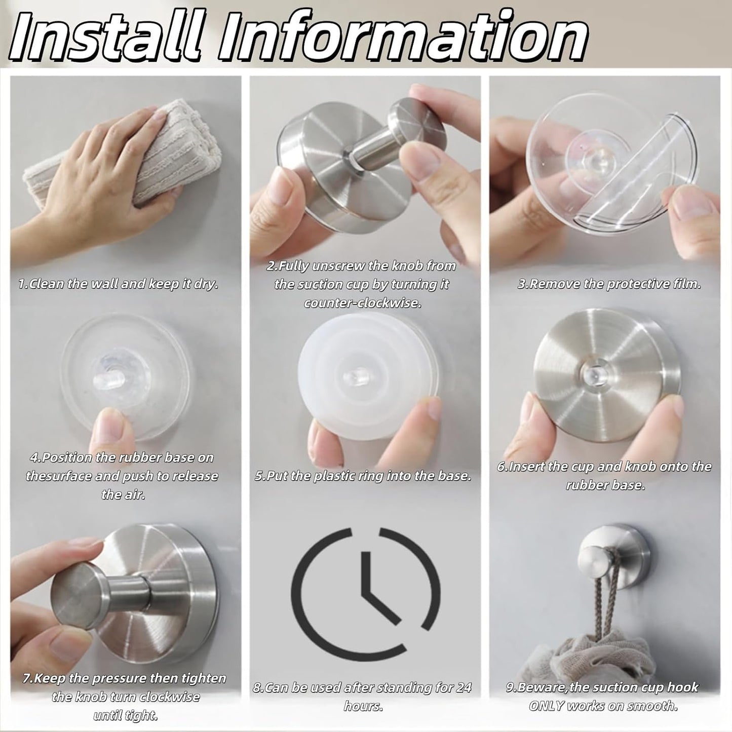 2025 Upgraded Stainless Steel Heavy Duty Suction Cup Hooks For Shower Bathroom Accessories Removable Hook For Glass Window Door Wall Hooks For Hanging Towels Robes Wreaths (Pack Of 2, White)