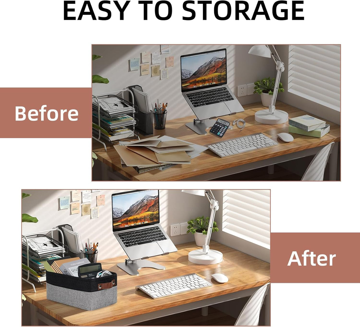 DULLEMELO Small Storage Baskets for Organizing - 11.8x7.9x5.1 inch Collapsible Storage Bins Set of 2 cloth storage bins for organizing Books and towel storage (Black&Grey)