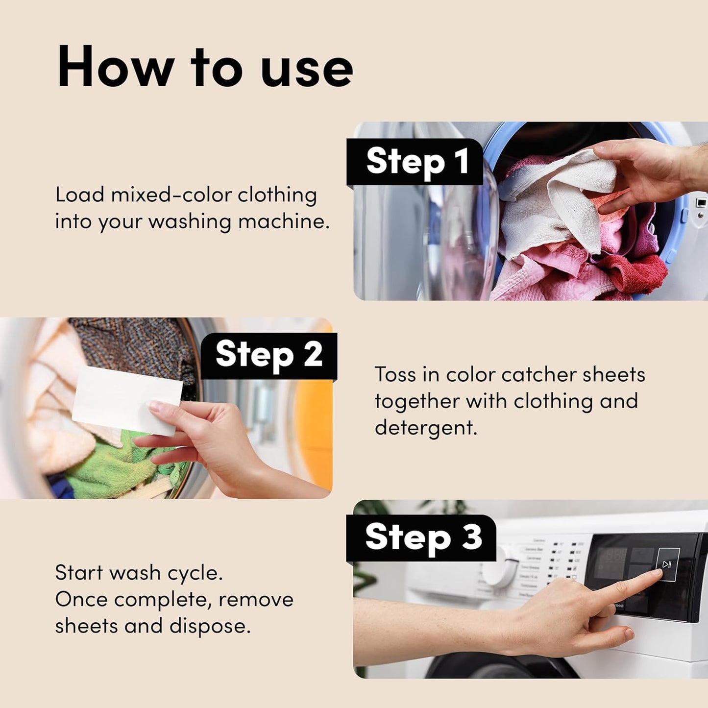Zero Trace Color Catchers for Laundry - Protects Clothes with Laundry Color Dye Catcher Sheets and Bleed Remover - 80 Sheets