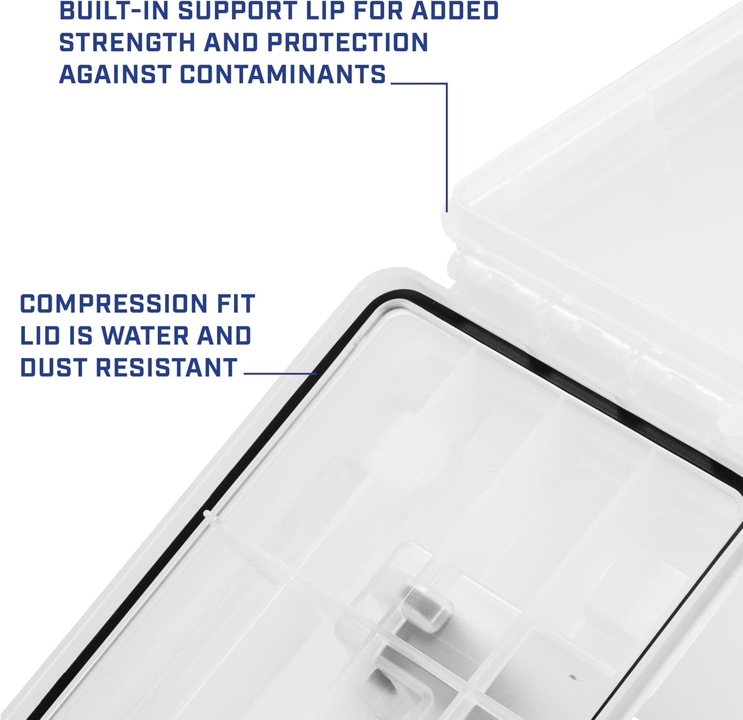 Sheffield 12722 Storage Bins With Lids, 2-Pack Stackable Storage Bins, Made in USA, Lockable and Water-Resistant Containers with Lids, Plastic Containers for Home, Classroom, and Dorm