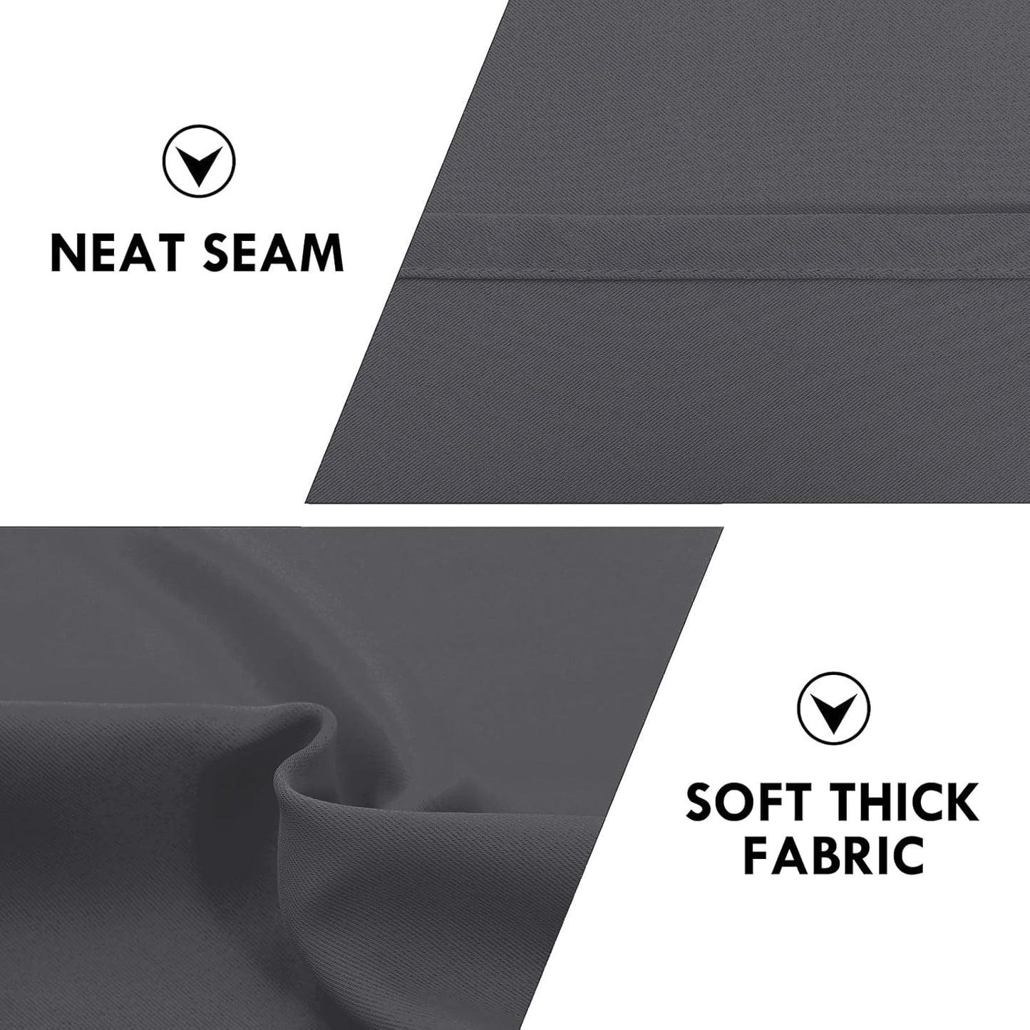 DWCN Blackout Curtains for Bedroom 63 Inch Length 2 Panels Set, Solid Thermal Insulated Energy Saving Rod Pocket Window Treatment Curtains Blackout Drapes (W52 x L63 Inch, Dark Grey)