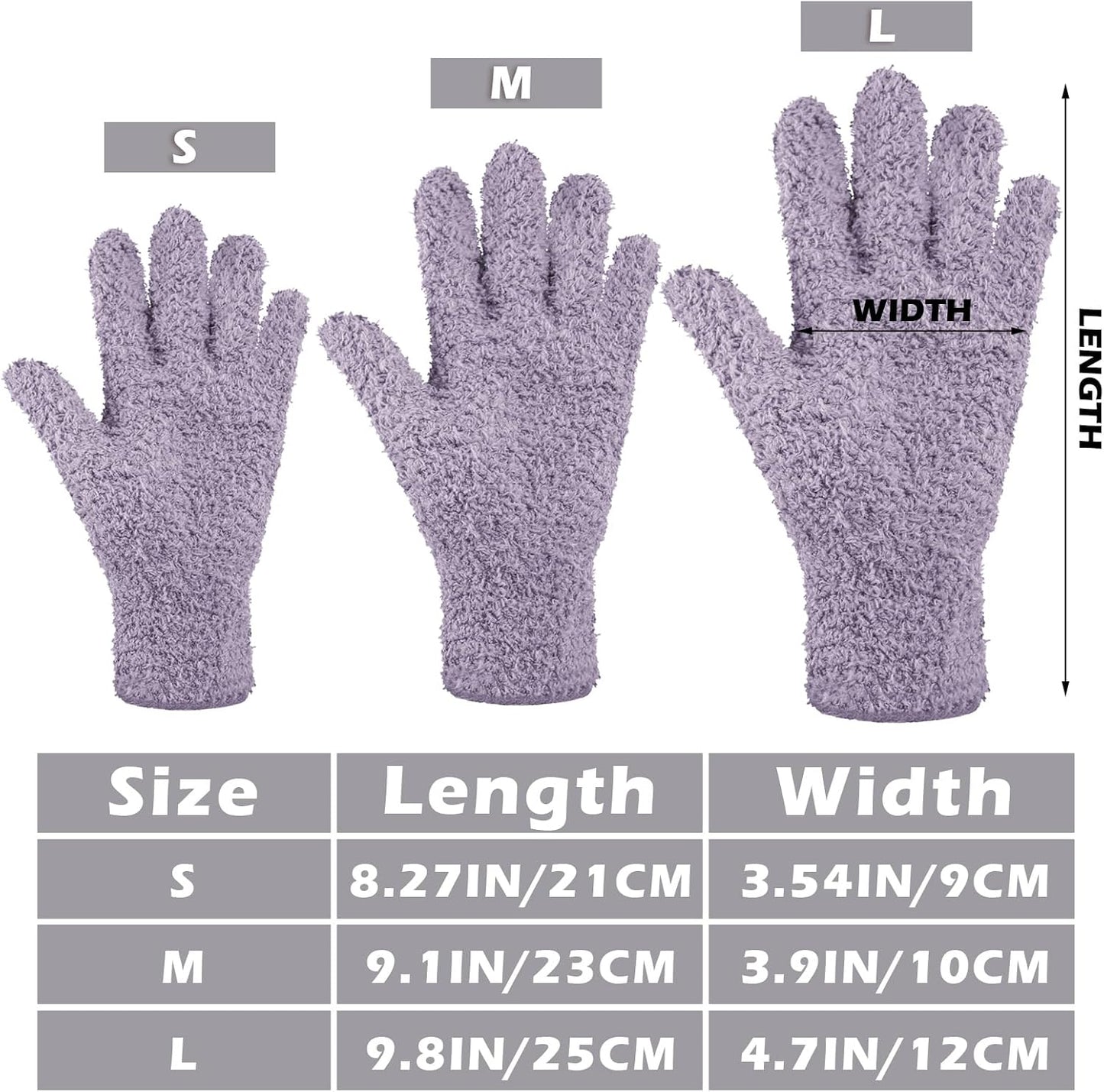 Patelai 3 Pairs Microfiber Plant Dusting Gloves Leaf Cleaning Gloves for Indoor Plants, Blinds, Furniture, House(Medium,Pink, Nude, Light Purple)