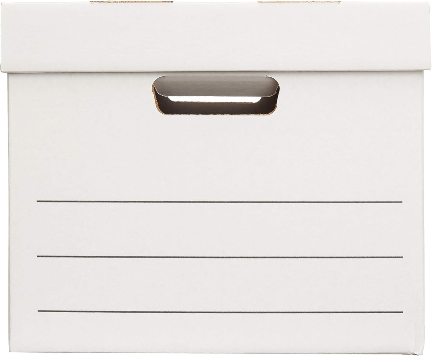 Amazon Basics Medium Duty Storage/Filing Boxes With Lid and Handles, Legal/Letter Size, 12-Pack, White, 16.2" L x 12.5" W x 10.5" H