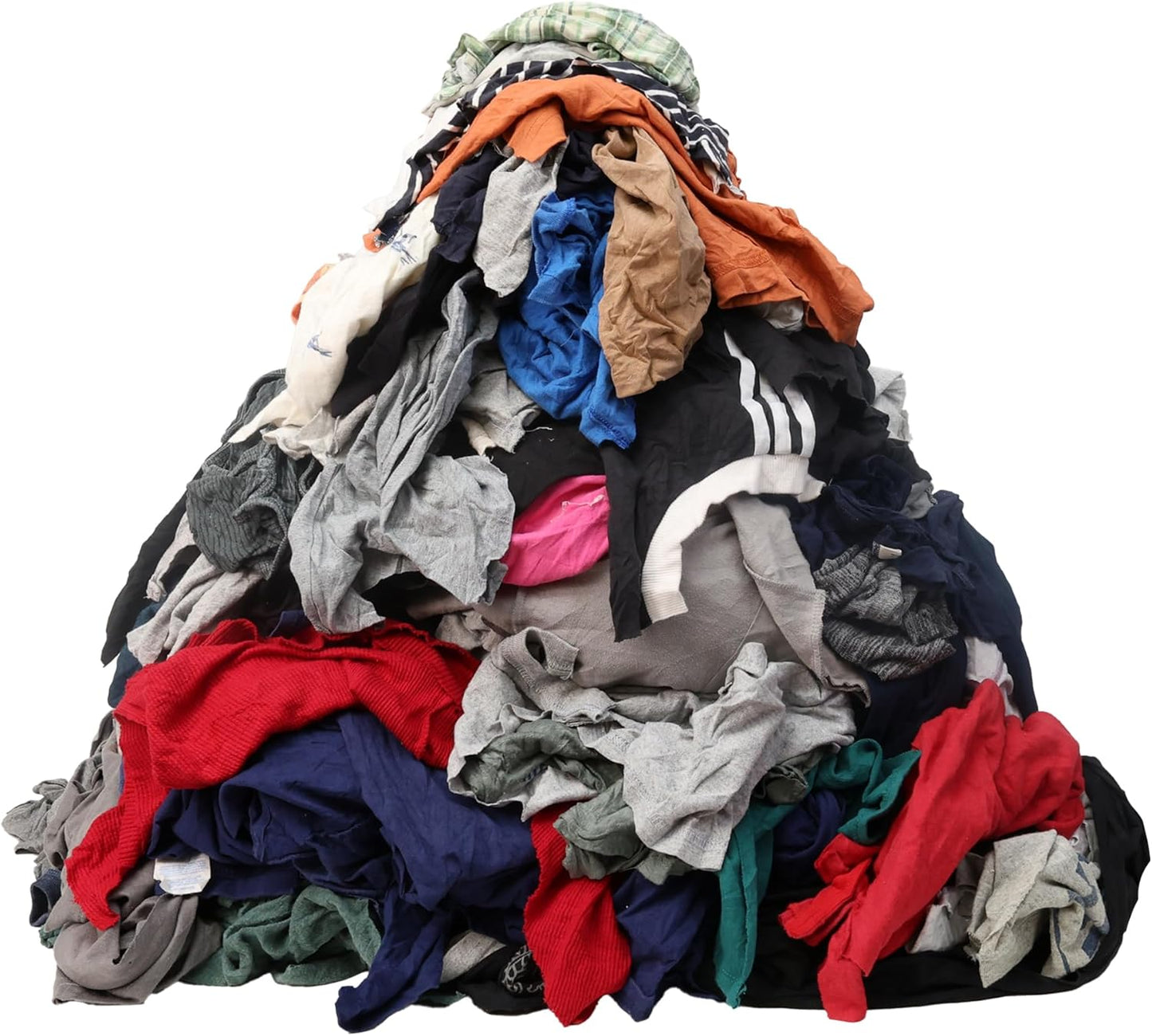 Tshirt Bag of Rags Multicolored (1,500LB, 30x BALES), Cotton Blend, Painting and Multipurpose, Kitchen, Auto, Staining Rags, Shop Cleaning Cloths Bulk, Lint Free Absorbent Washable, 30 bags