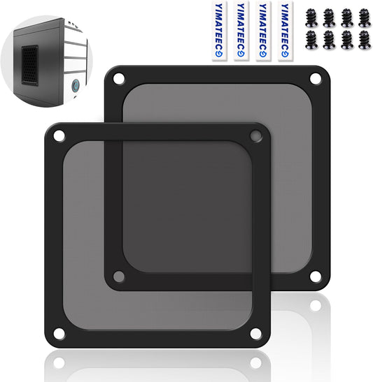 Dust Filter PC 140mm for Computer Cooler/PSU/Routers Nylon 80 Mesh, Magnetic Frame Fan Dust Mesh PC Cooler Filter Dustproof Computer Fan Grills (Nylon, 140 * 140mm, 2pcs, Black)