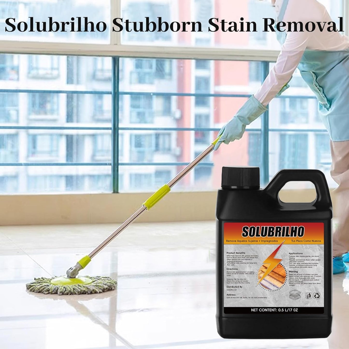 Tile Cleaner, Original Floor Cleaner Black Bottle, 0.5L Multipurpose Powerful Stain Removing Liquid, Stone and Tile Polishing Cleaner for Multi-surfaces, Kitchen, Tiles, Porcelain (1)