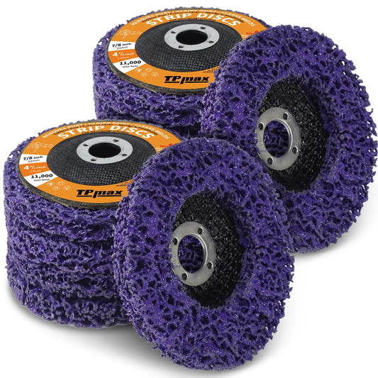 4-1/2" x7/8'' Stripping Discs Rust Remover Wheel Remove Paint and Oxidation Poly Strip Wheel Disc Abrasive Angle Grinding Wheel - 10 Pack(Purple)