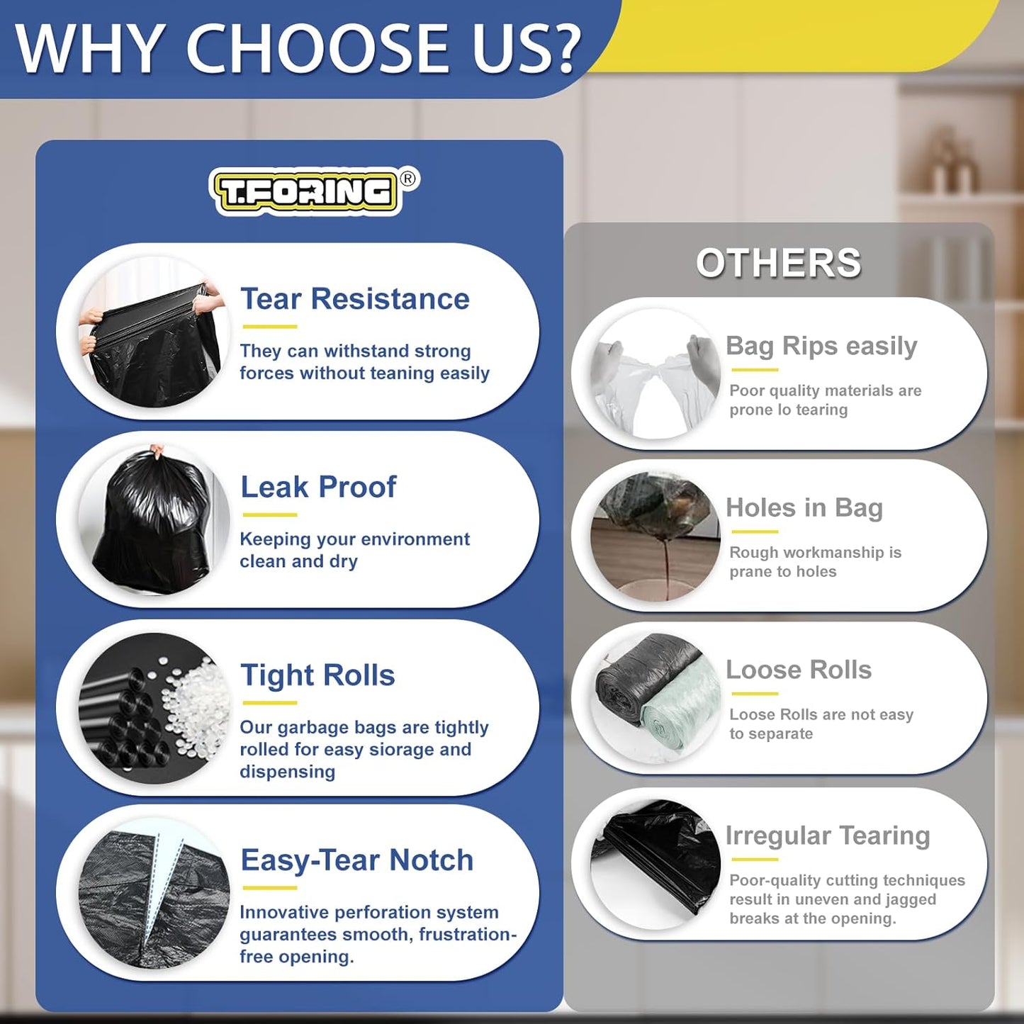 Small Trash Bags 4 Gallon - 0.94 Mil Thick 220 Count Heany Duty 15 Liters Black Garbage Bags,Leakproof Durable and Unscented Weastbasket Can Liners for Bathroom Bedroom Home