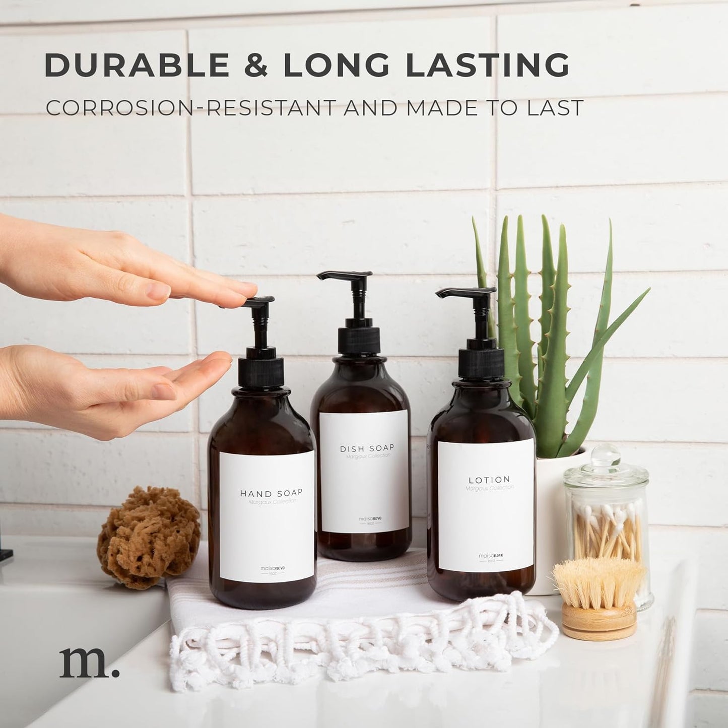 MaisoNovo Soap Pump Replacement - 2X Black Plastic Pumps - Pump Dispenser - Soap Dispenser Pump Replacement - Stainless Steel Soap Pump - Pump for Soap Dispenser