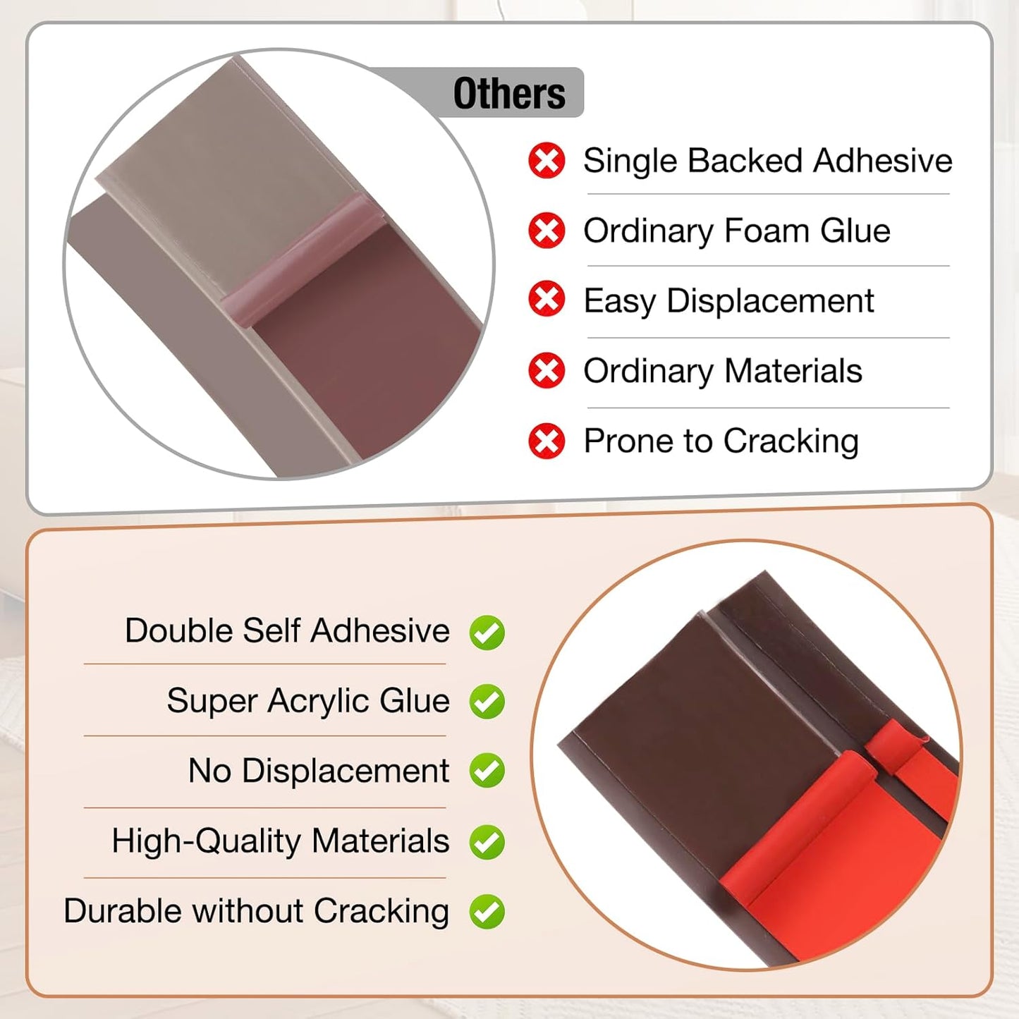 Floor Transition Strip Self Adhesive Vinyl Door Threshold for Doorways Carpet Edging Trim Overlap Edge Reducer for Laminate Floor, Carpet, Tile (Deep Brown Wood Grain, 3/5" to 4/5", 3.3Ft)