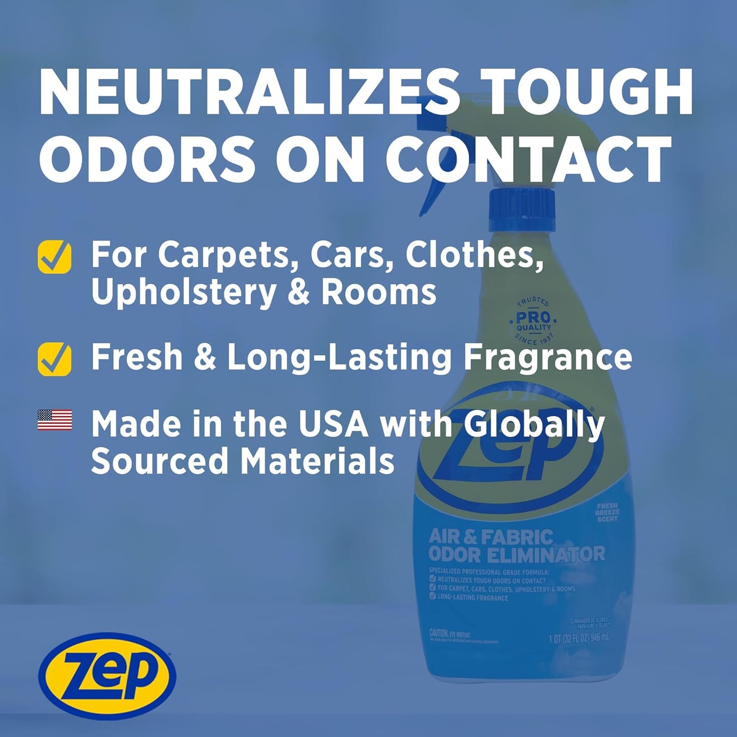 Zep Air and Fabric Odor Eliminator - 32 oz (Pack of 4) ZUAIR324 - Refresh Your Home, Office and Business