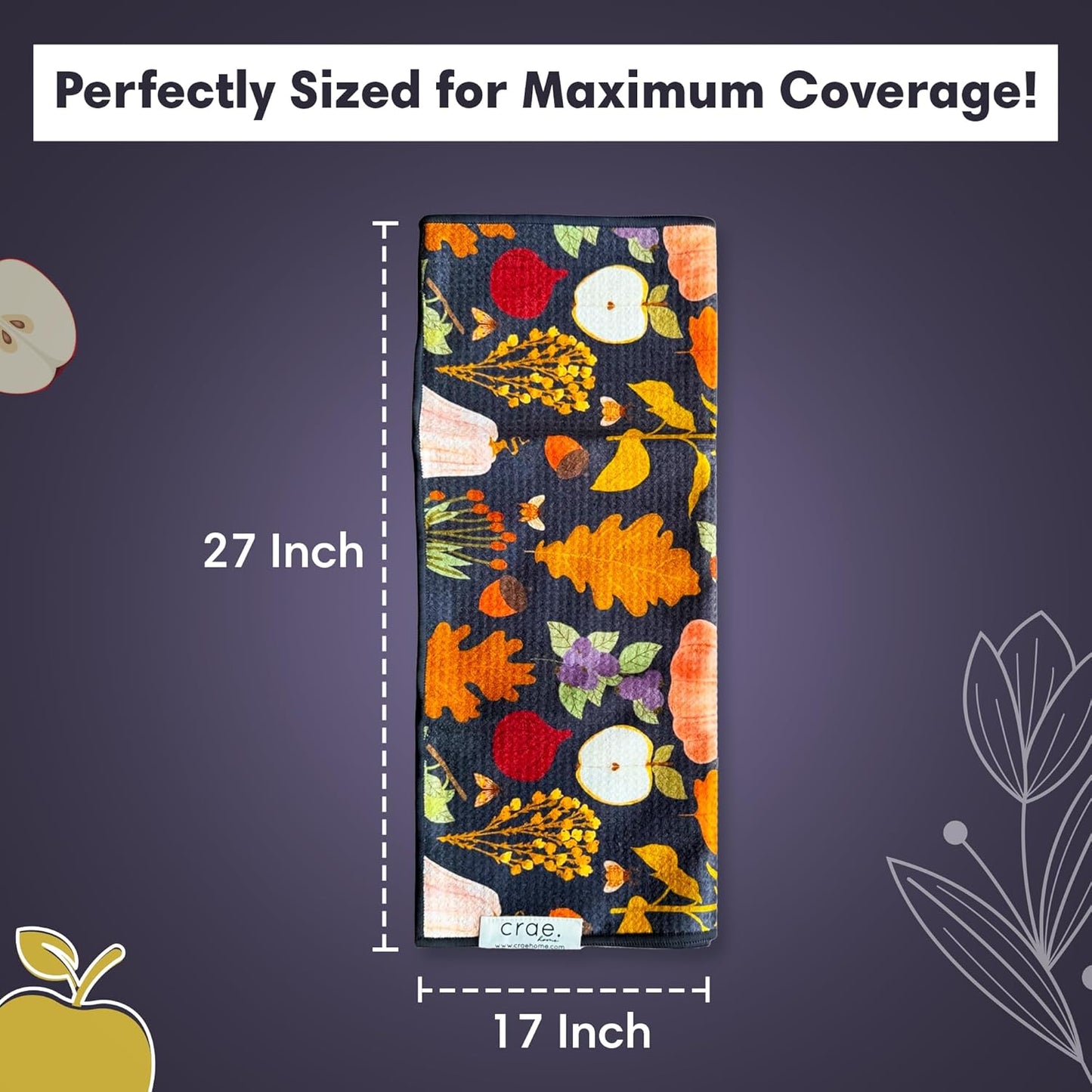 2 Double Sided Microfiber Hand Towels, 17x27 Inches Waffle Design Kitchen Towels Set, Durable & Soft Fast Drying Hand Wash Cloth and Dishcloth for Everyday Use at Home (Jonny & Gather- Blue/Multi)