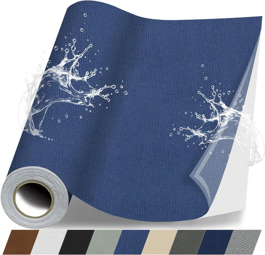 Fabric Repair Patches, Canvas Self-Adhesive Fabric Patches Tape Durable, DIY Large Canvas Repair for Sofa, Couches, Furniture, Chair, Clothing （3.5X79 Inch, Blue Grey）