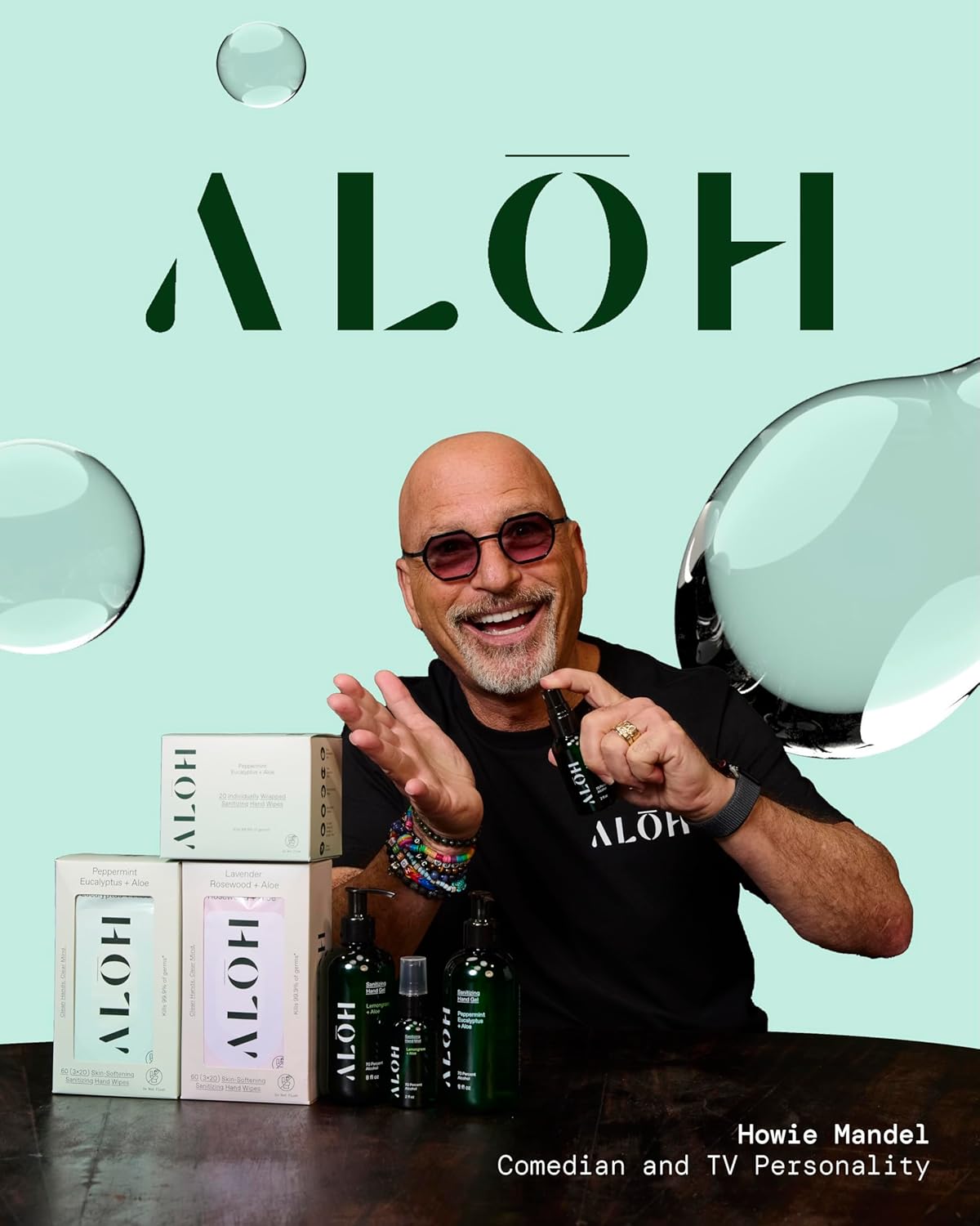 ALŌH Sanitizing Hand Gel 2-pack | Peppermint Eucalyptus + Aloe | 70% Alcohol Hydrating Hand Sanitizer Gel with Essential Oil, for Kids & Adults | 8oz Bottle (Set of 2)