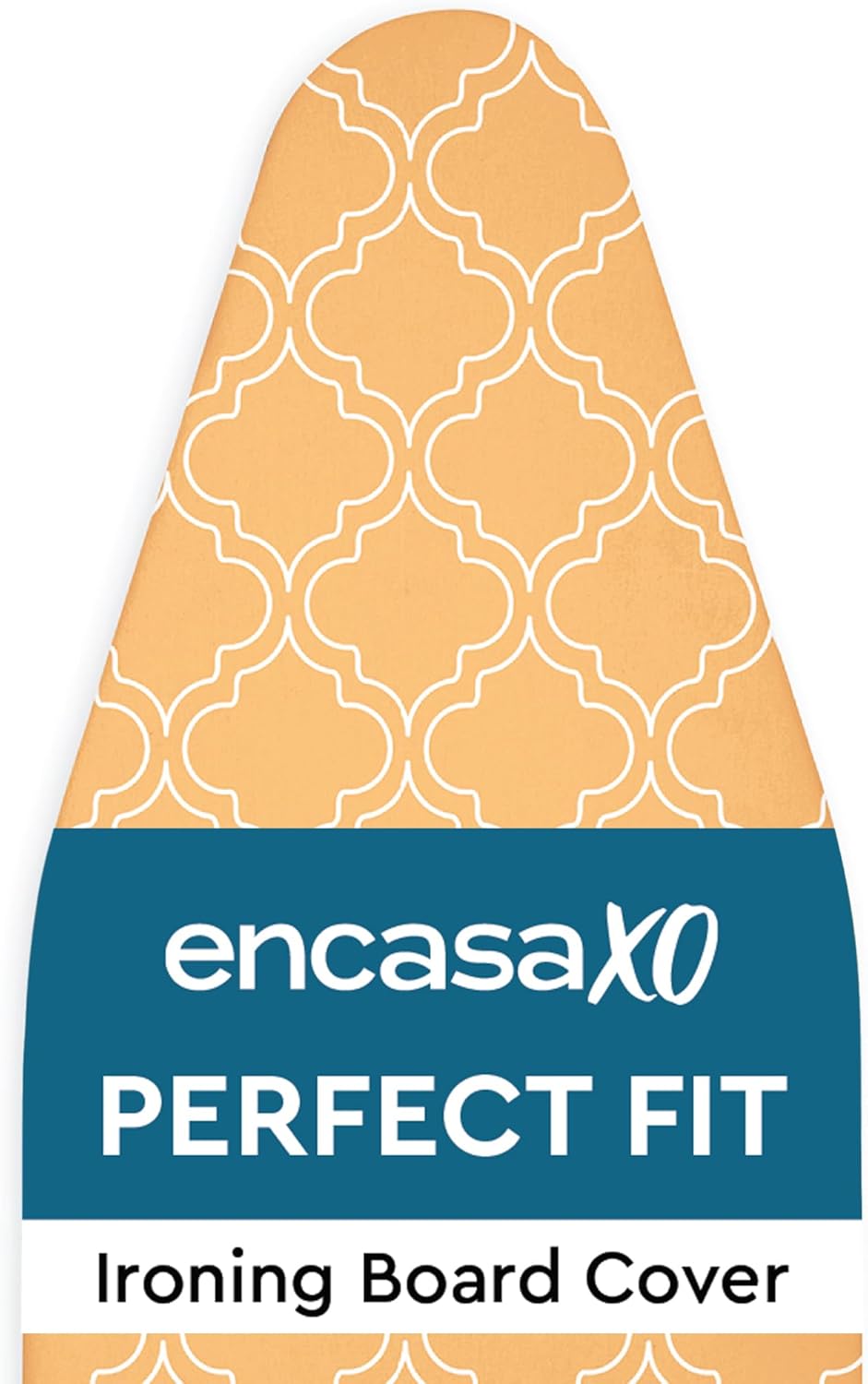 Encasa XO Ironing Board Cover and Pad 49"x18" - Thick 3mm Felt Padding, Drawstring Tightening & Lock, Easy Fit, Scorch & Stain Resistant, Fits Wide Ironing Board - Peach Tiles