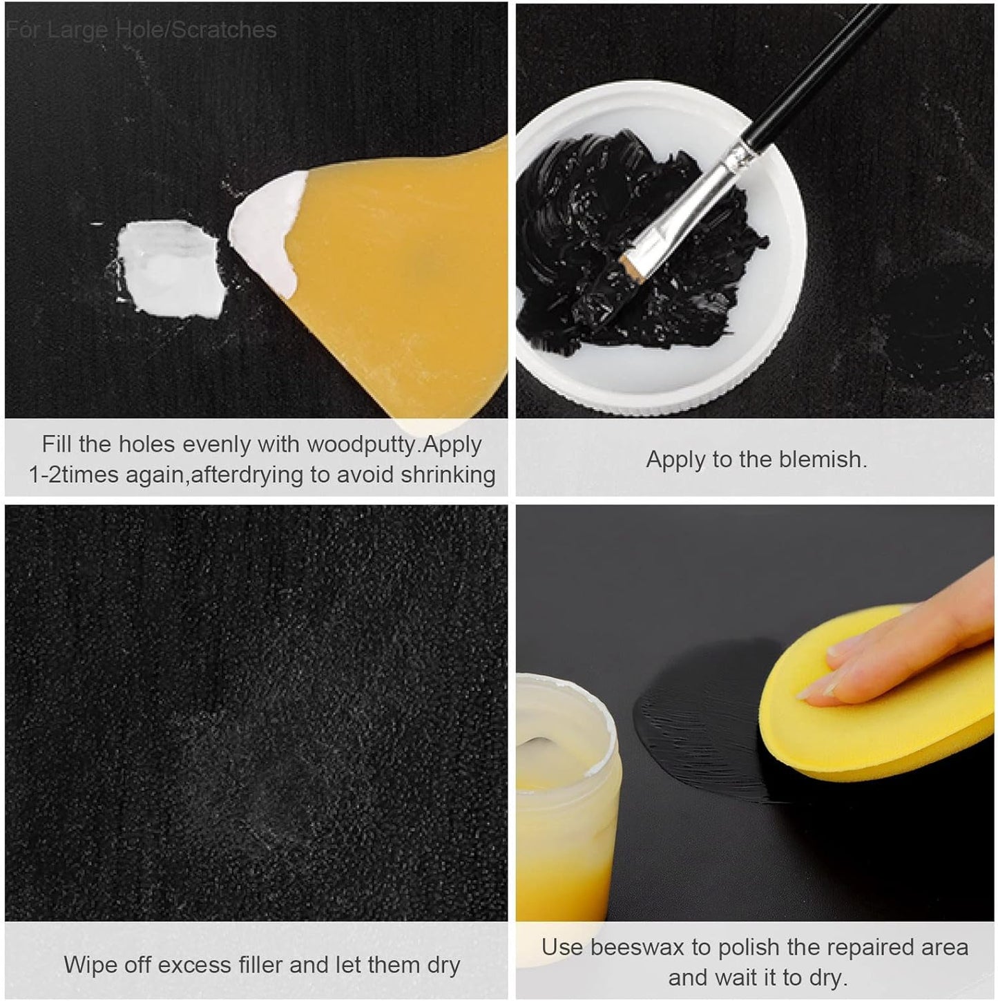 SEISSO Wood Scratch Repair Kit - Set of 36 Wood Filler Putty for Scratches Furniture Markers Touch Up Vinyl Floor Repair Kit - Restore a Finish, Cover Hardwood Scratches, Cracks, Hole, Table, Door