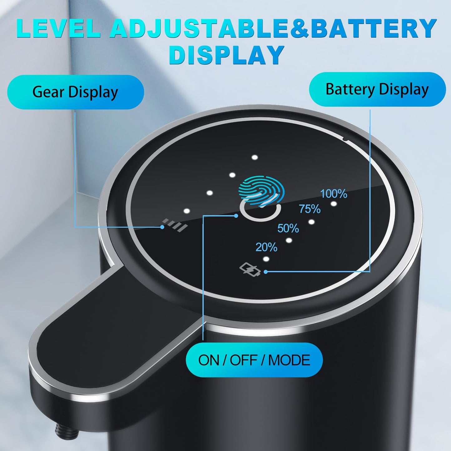 Automatic Foaming Soap Dispenser, 12.8oz/380ml Wall Mount Touchless Soap Dispenser with Sensor, 4-Level Adjustable, IPX5 Waterproof, USB Rechargeable for Bathroom, Kitchen