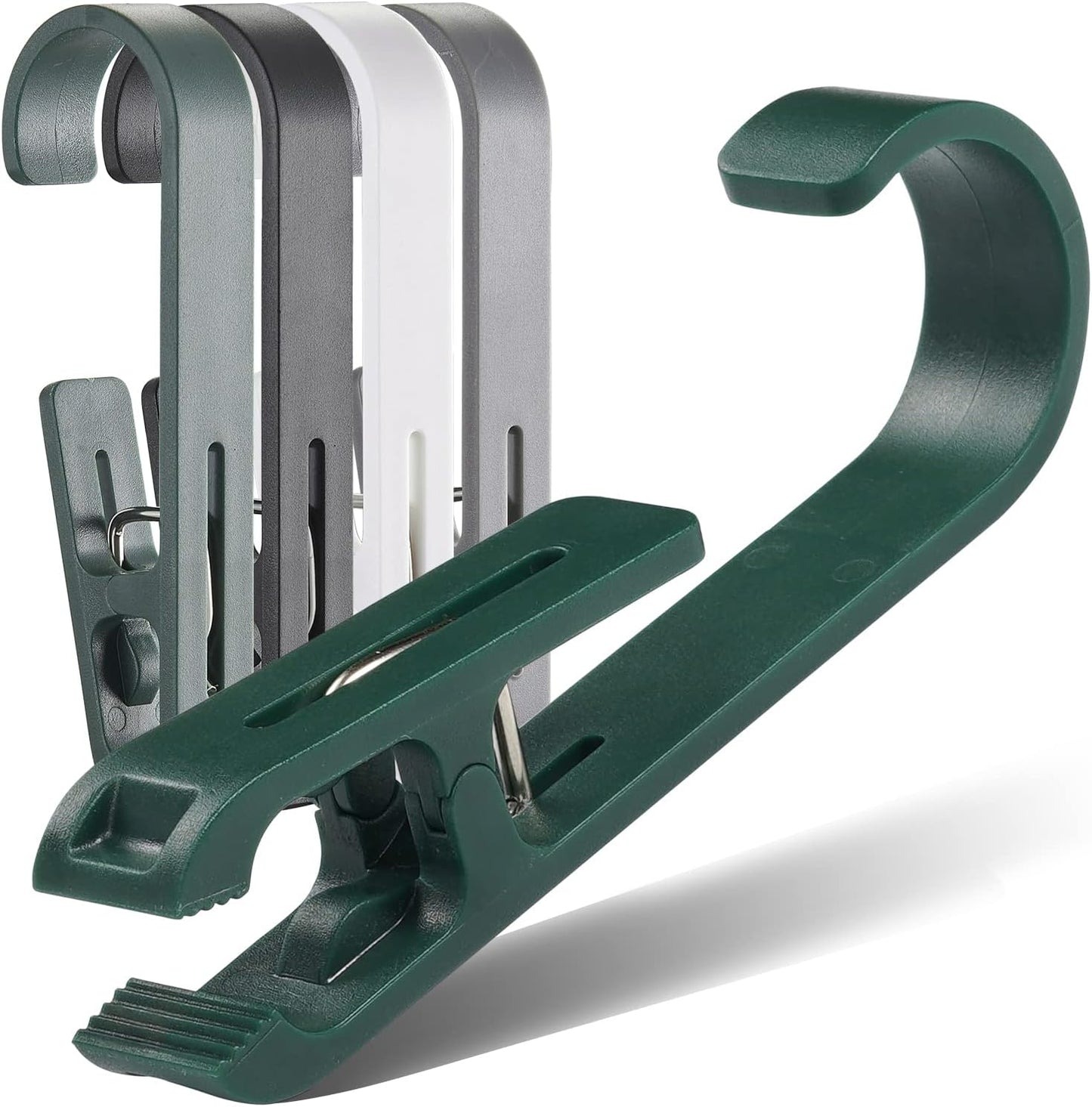 12 Pcs Large Clothes Pins Towel Clips, Multipurpose Clothes Pins Hook, Strong Plastic Clothes Hanger. S Hook for Shower Curtain Laundry Clothes pins