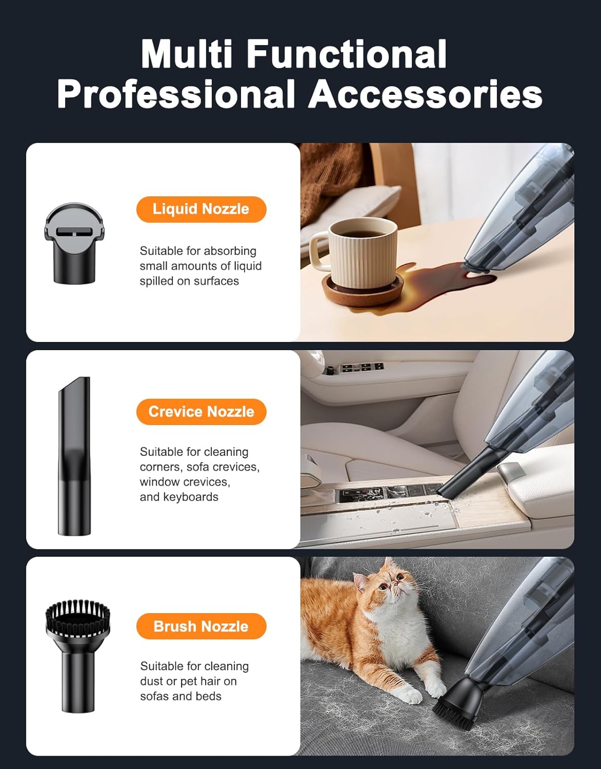 Handheld Vacuum Cordless Rechargeable 9KPA - [2H Fast Charging Dock] Portable Car Vacuum Cleaner High Power Suction with LED Light, 2 HEPA Filters, Dust Busters Wet Dry for Home/Car/Office/Pet