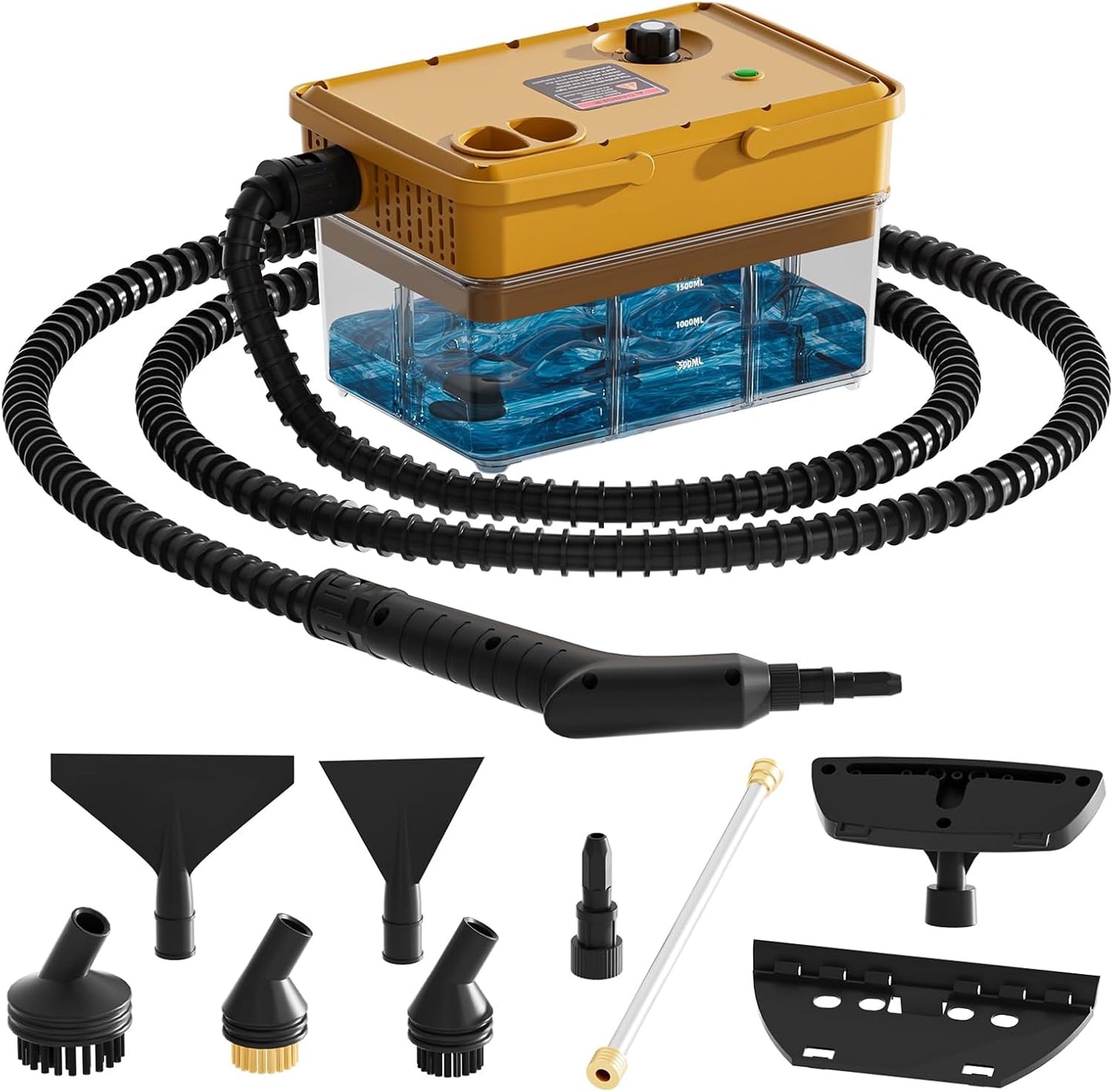 Handheld Steam Cleaner 2500W,10s Fast Heat-Up & 50.73OZ Large Tank,Pressurized Portable Steamer with 9 Accessories for Home,Car,Kitchen,Bathroom,Floors,Grout,Tile,Upholstery