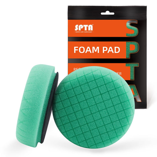 Green Heavy Cut Pad, Buffing Polishing Pads, SPTA 1Pc 3.5 Inch Face for 3 Inch 80mm Backing Plate Compound Buffing Sponge Pads for Car Buffer Polisher Compounding, Polishing and Waxing -FPTSS3G