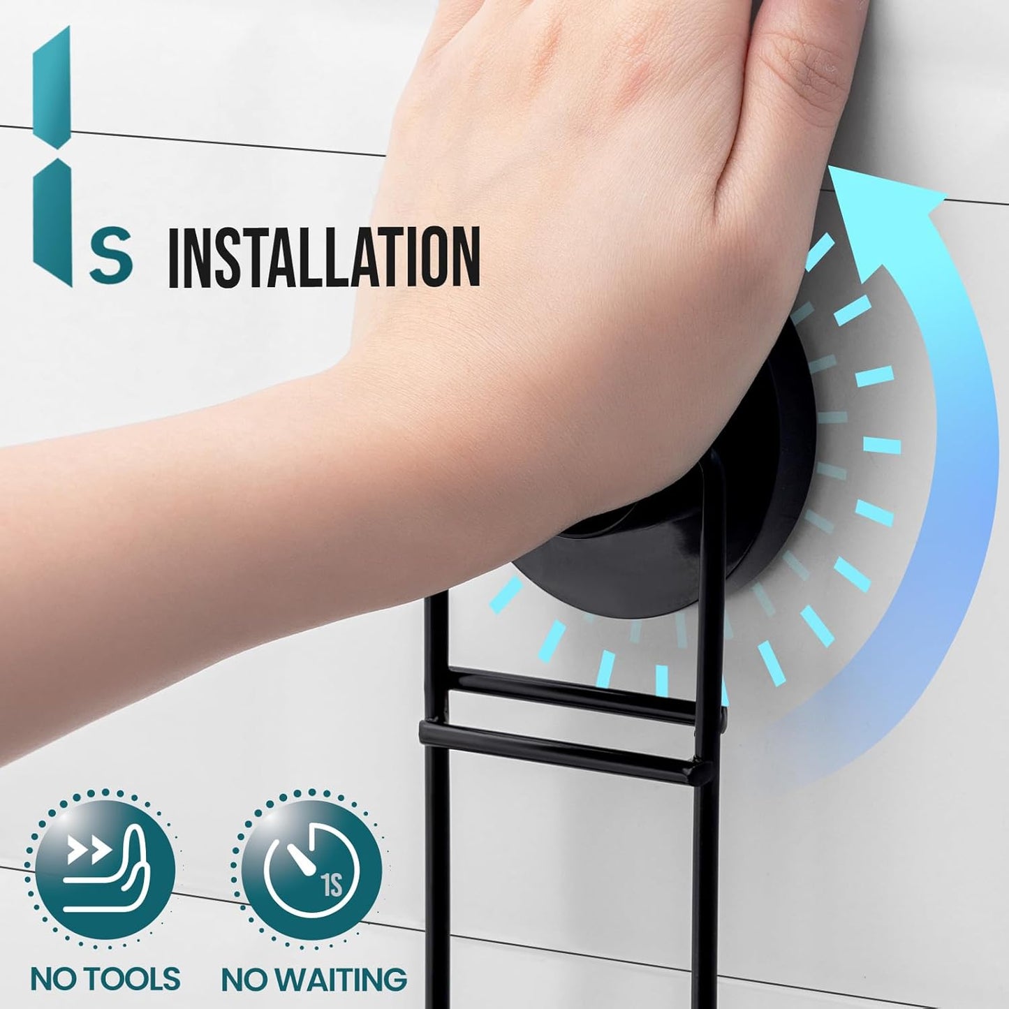 TAILI Double Layer Soap Dish Holder, Bar Soap Tray Suction Cup for Shower Wall, Draining for Bathroom, Rustproof Stainless Steel Sponge Holder for Tub, Kitchen, Drill-Free, Black