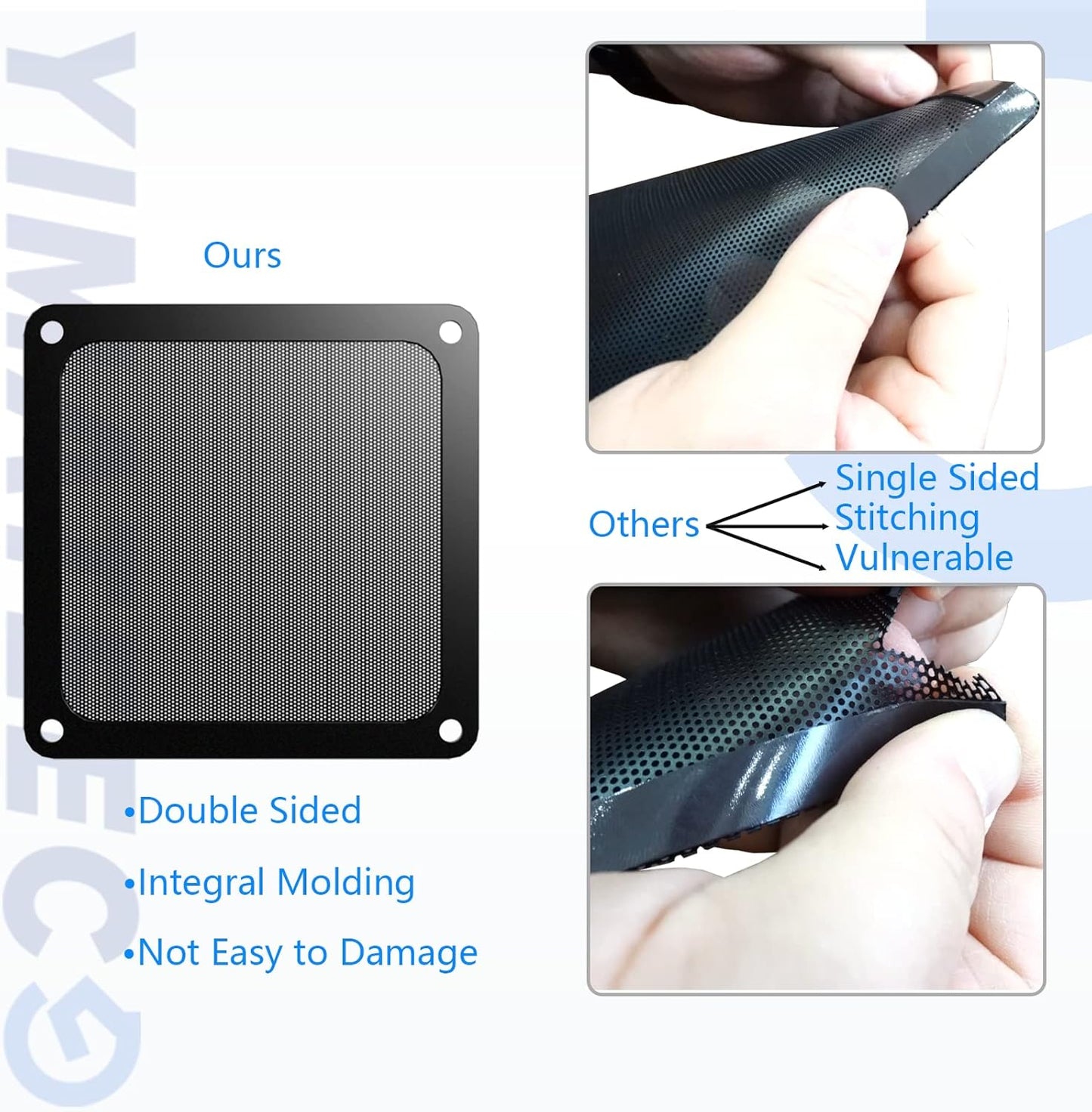 Dust Filter PC 140mm Computer Fan Filter Grills for Computer Cooler Fan/PSU/Routers 50 Mesh, Magnetic Frame PC Cooler Filter Dustproof Mesh (PVC, 140 * 140mm, 2pcs, White)