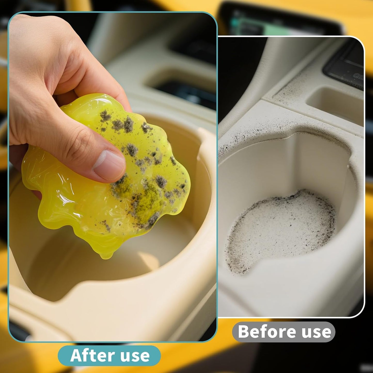 ASFSKY Car Cleaning Gel (Yellow,Lemon) Cleaning Putty Universal Dust Cleaning Car Interior Cleaner Keyboard Dust Remover Car Slime Gifts for Men Women Girl（1 Pack）