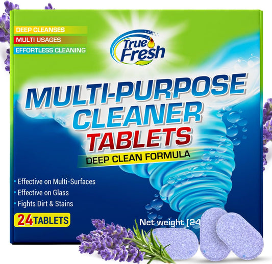 True Fresh All Purpose Cleaner Refill Tablets (24 Count) – Makes 384 fl oz, Effortless Cleaning Power For Multisurface Cleaning - Removes Tough Grimes, Stains and Acts as Degreaser